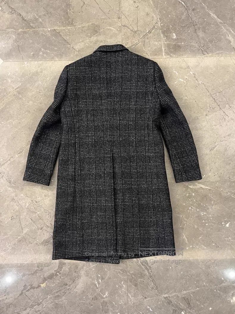 Celine CELINE Wool and Camel Hair Mixed Plaid Overcoat Size US M / EU 48-50 / 2 - 2 Thumbnail
