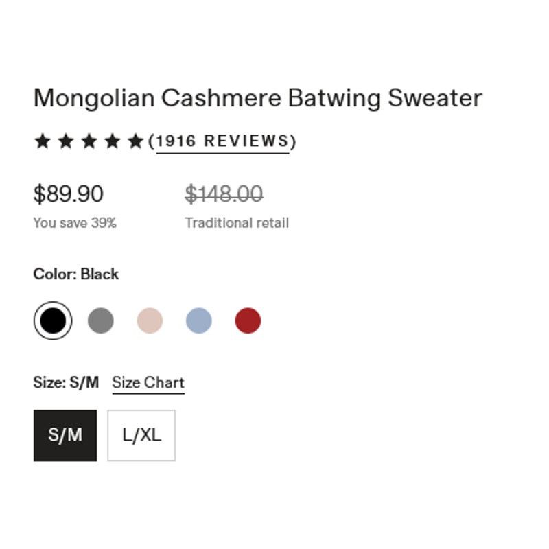Quince Mongolian Cashmere Batwing Sweater Black Size S/M Size S / US 4 / IT 40 - 7 Thumbnail