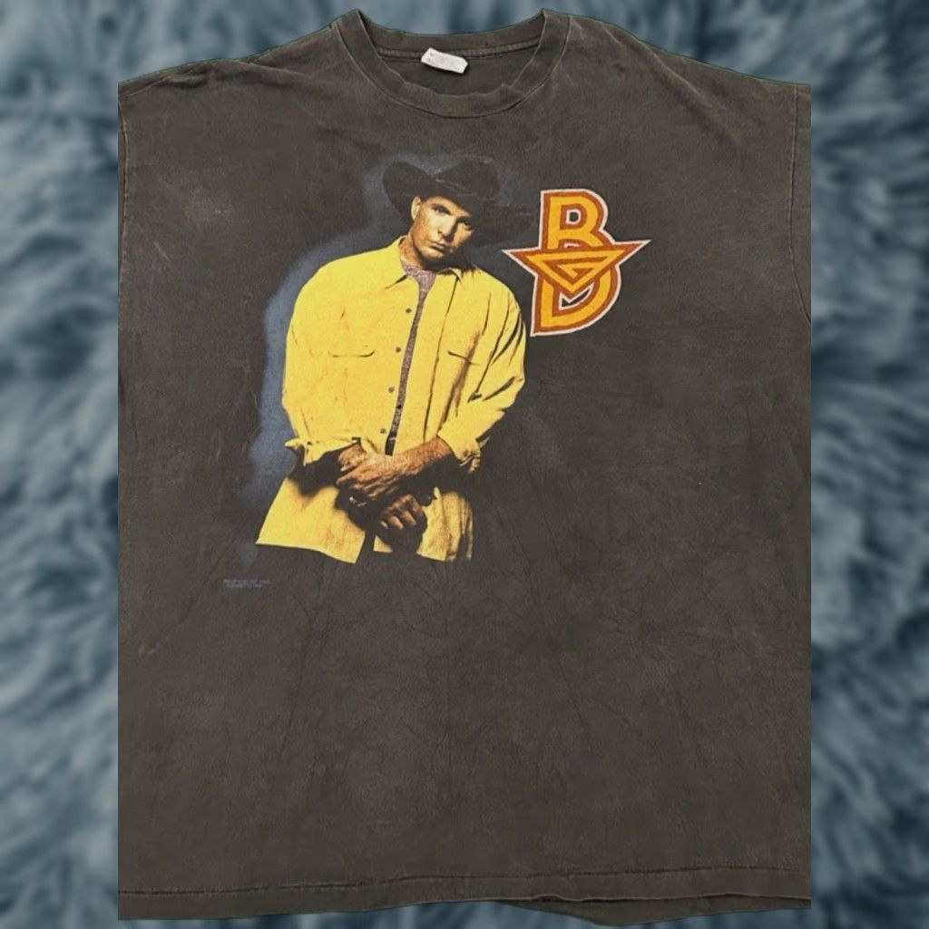 Brooks VINTAGE Garth Brooks 90s Tee Shirt Mens 2XL Black Short Sleeve T-Shirt Band Music VTG Size US XXL / EU 58 / 5 - 1 Thumbnail