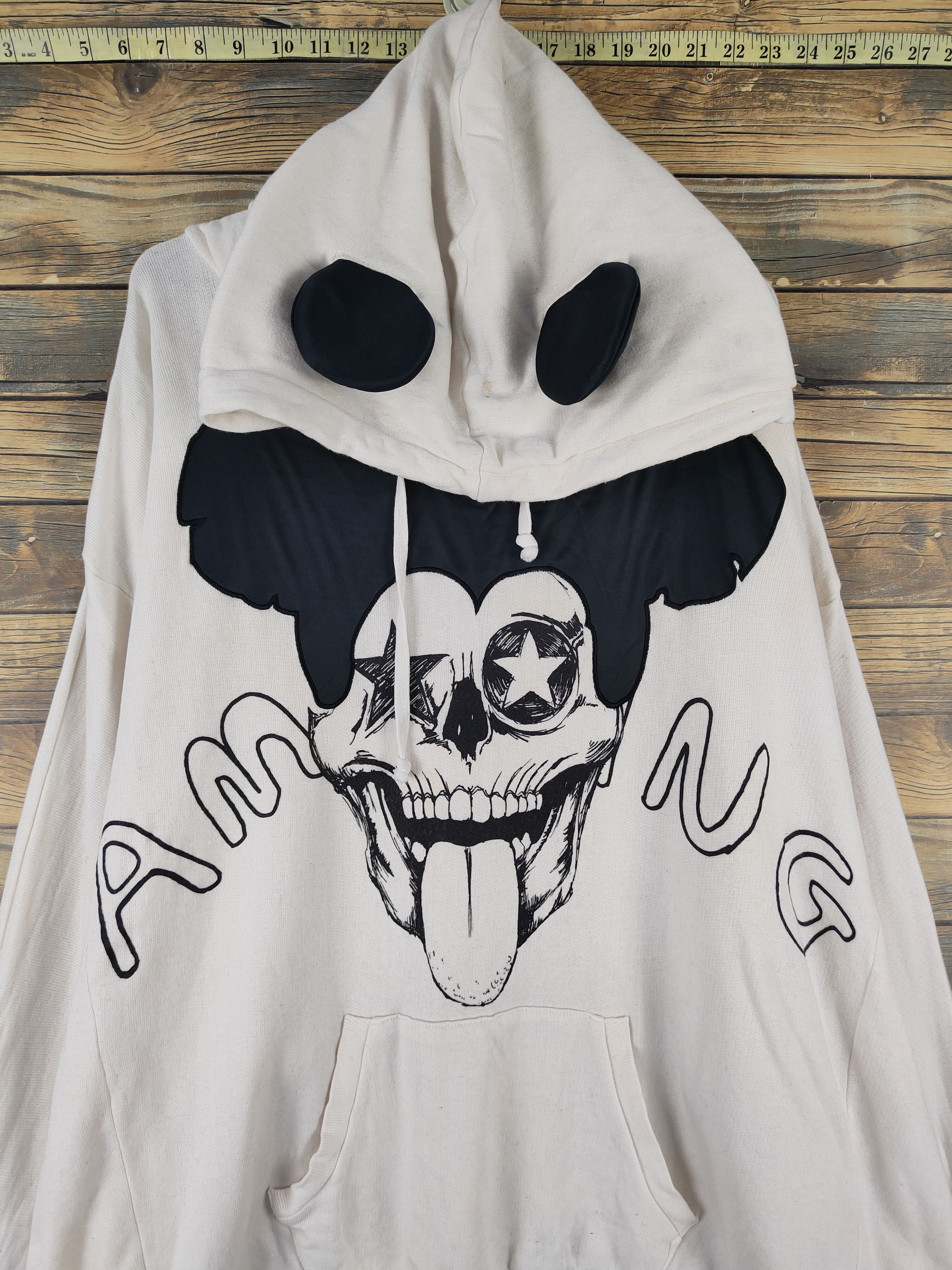 Japanese Brand DL Glad News skull Mickey Horror baggie hoodie ear #W2104 Size US XL / EU 56 / 4 - 3 Thumbnail