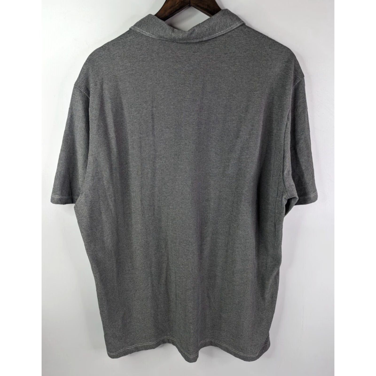 Vintage Robert Barakett Polo Shirt Men's 2XL Grey Short Sleeve Casual Polo Shirt Regular Fit Chest 41 in Cotton Polyester Solid Beach, Golf, Walking Mens Size US XXL / EU 58 / 5 - 4 Thumbnail