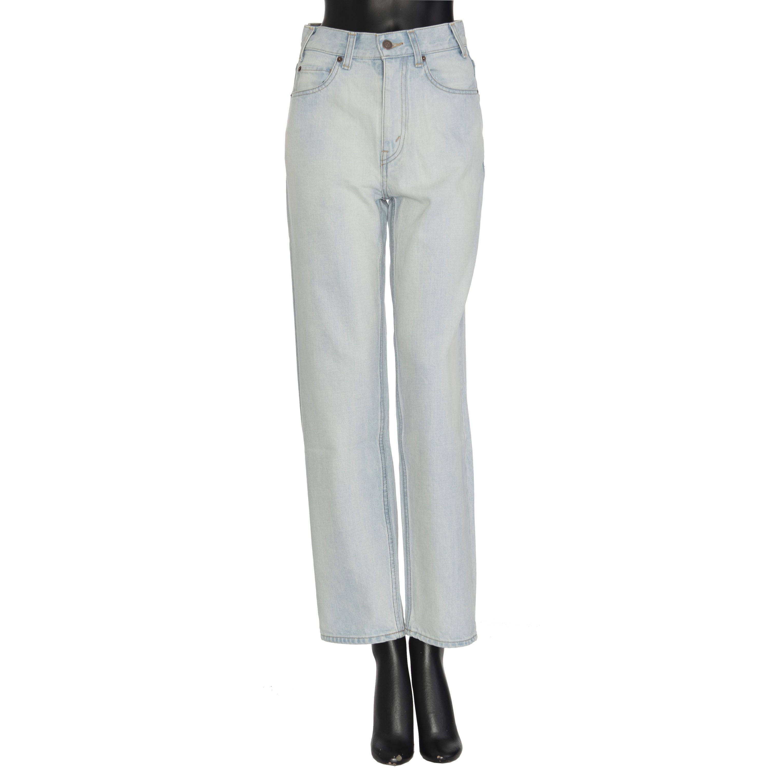 Celine High Waisted Margaret Jeans In Sun-Faded Blue Wash Denim Size 32" / US 10 / IT 46 - 1 Thumbnail