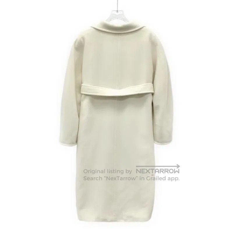 Max Mara Max Mara White Sheep Wool Lapel Double Breasted Long Sleev Size XS / US 0-2 / IT 36-38 - 2 Thumbnail
