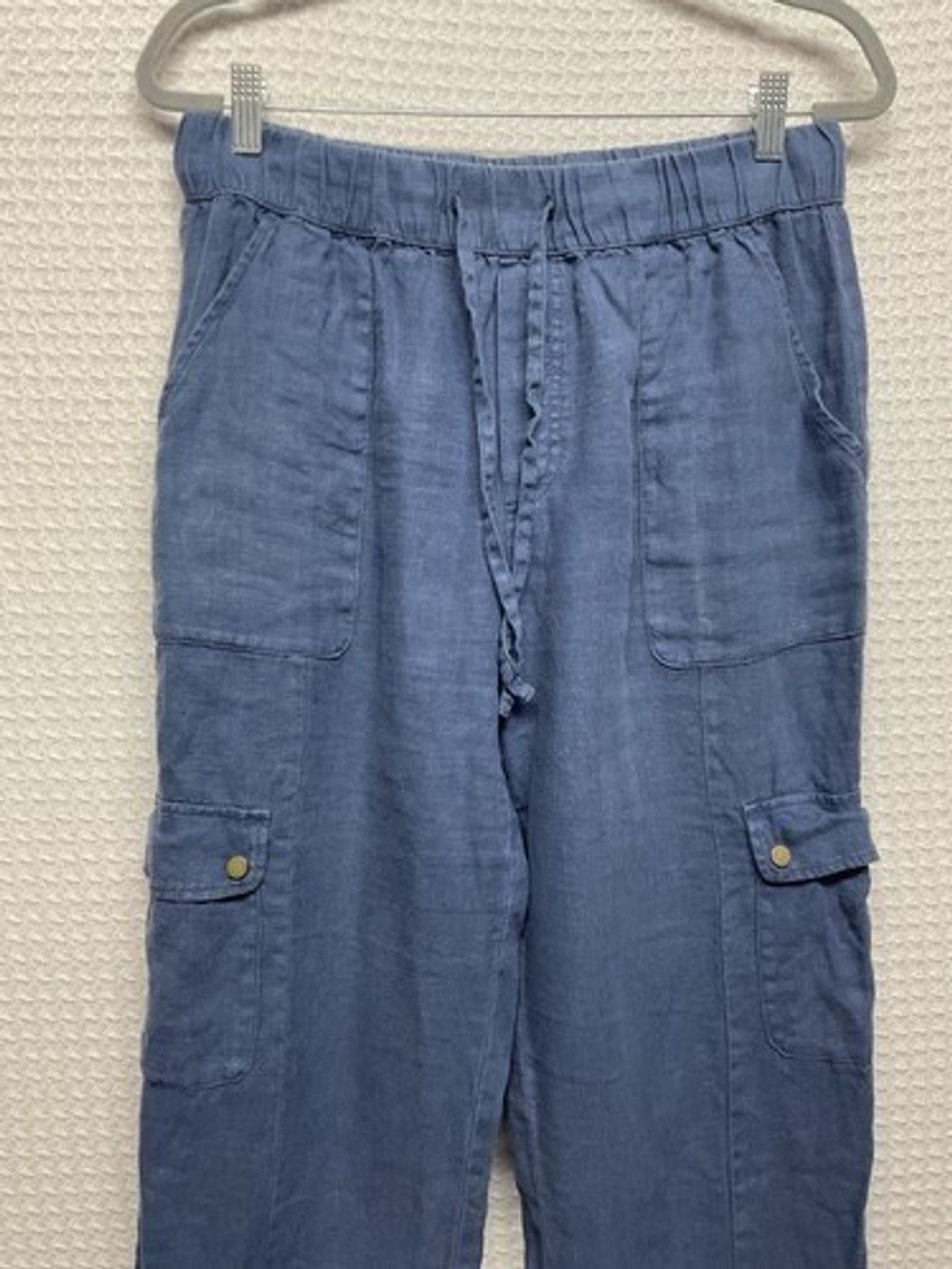 Other C&C California Blue 100% Linen Pull On Cargo Pants Women L Size 30" / US 8 / IT 44 - 4 Thumbnail