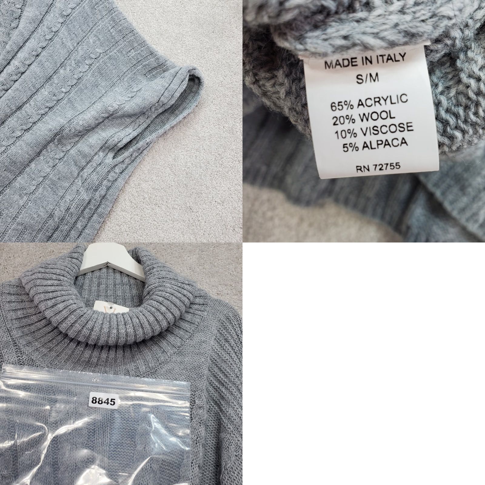 Vintage VINTAGE Maison Pholya Sweater Vest Women S/M Gray Acrylic Cable Knit Turtleneck Pullover Size S / US 4 / IT 40 - 8 Thumbnail