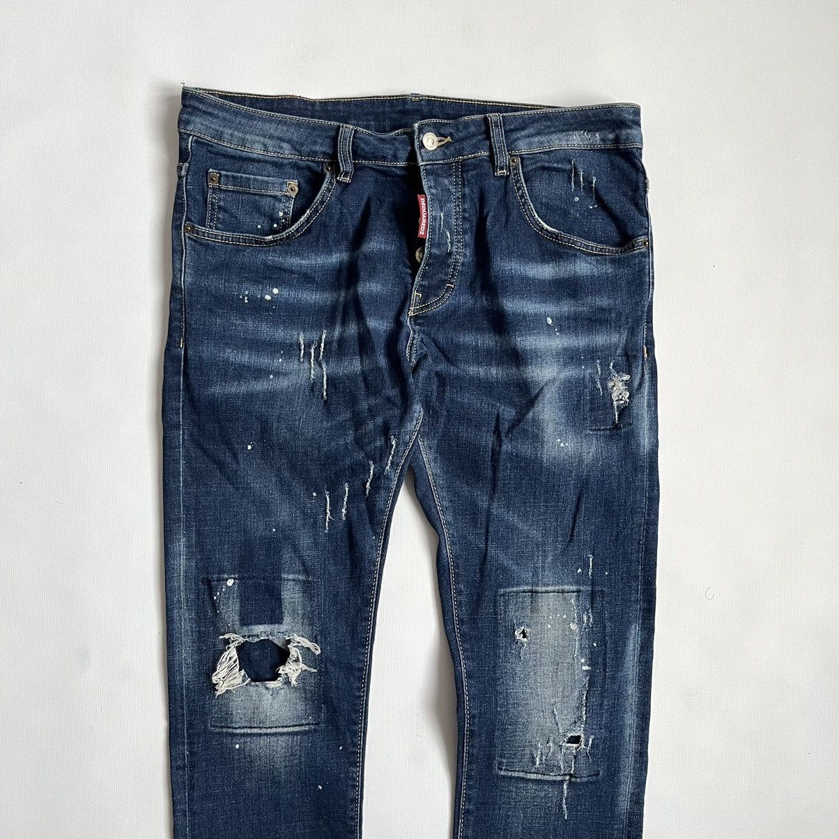 Dsquared2 Dsquared 2 distressed painted western denim jeans skinny Size US 30 / EU 46 - 2 Thumbnail