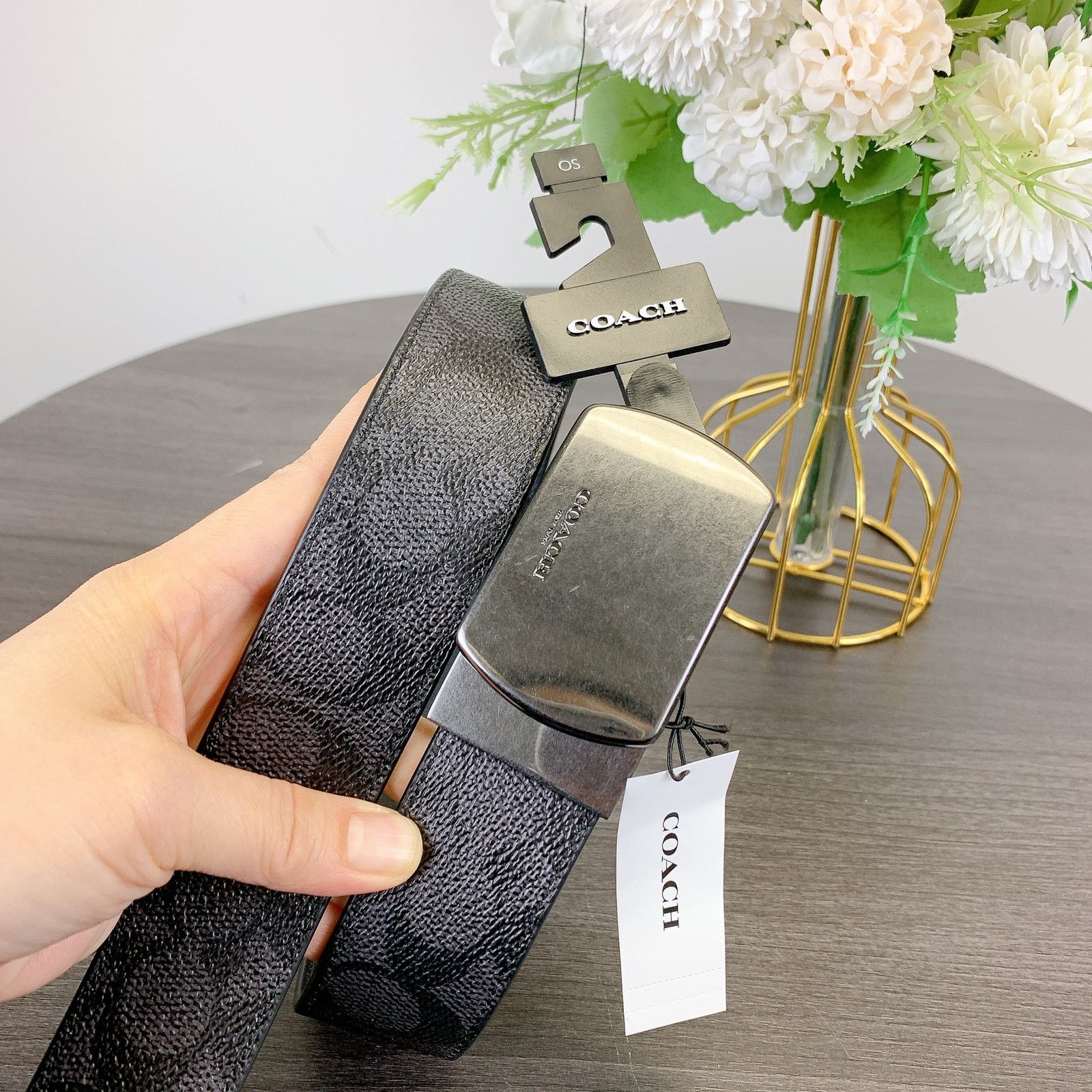 Coach Coach CY941 Plaque Buckle Cut Size Reversible Belt, 38 Mm Size ONE SIZE - 3 Thumbnail