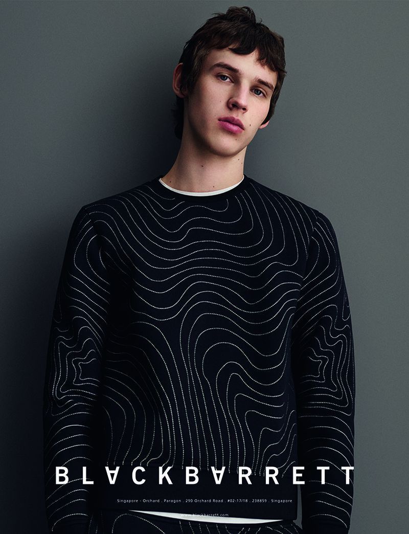 image of Black Barrett x Neil Barrett F/w 16 Embroidered Illusion Sweater in Black, Men's (Size Medium)