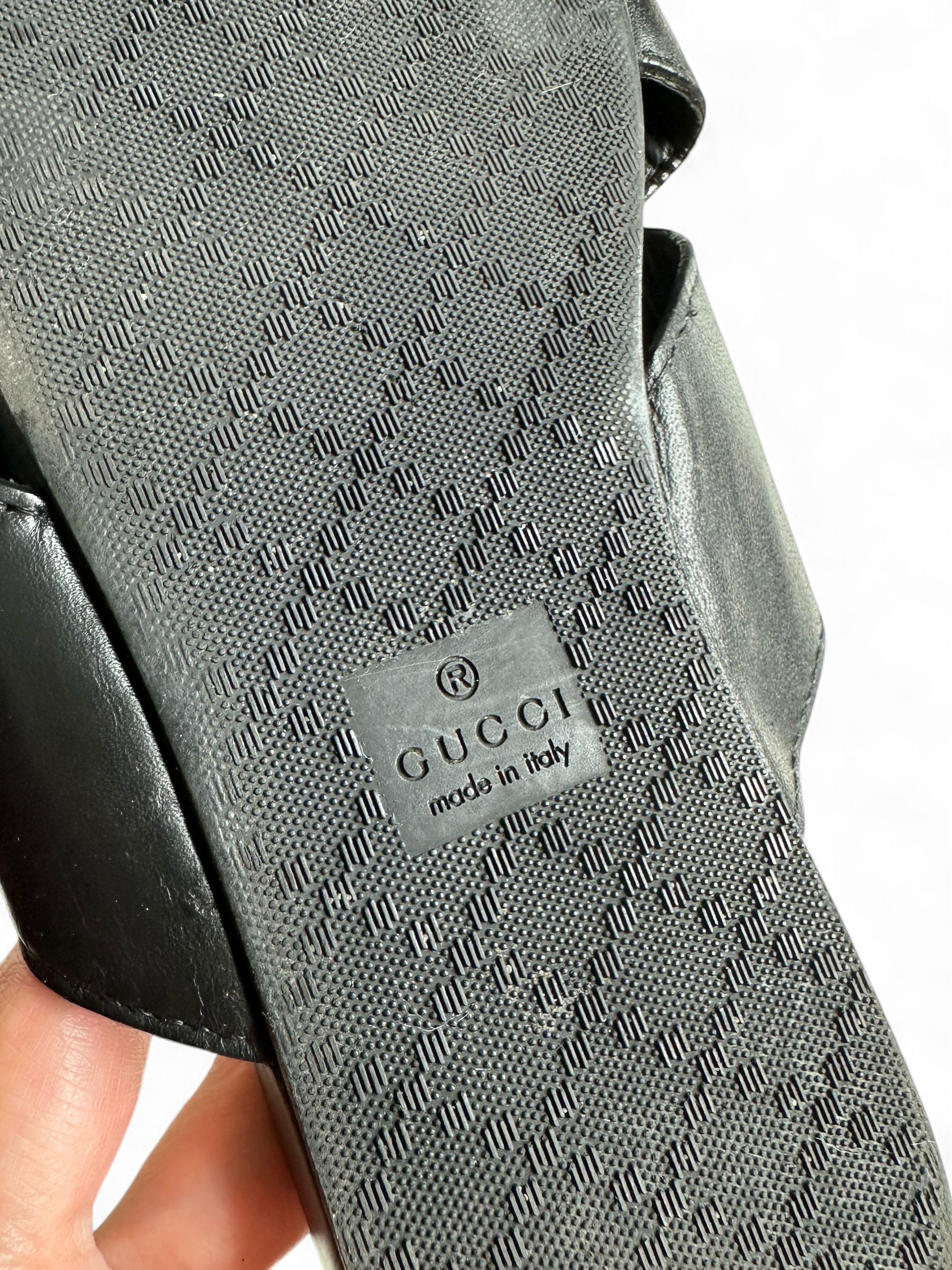 Gucci Gucci GG Pattern Black Leather Mules Sandals IT38 Size US 8 / IT 38 - 5 Thumbnail