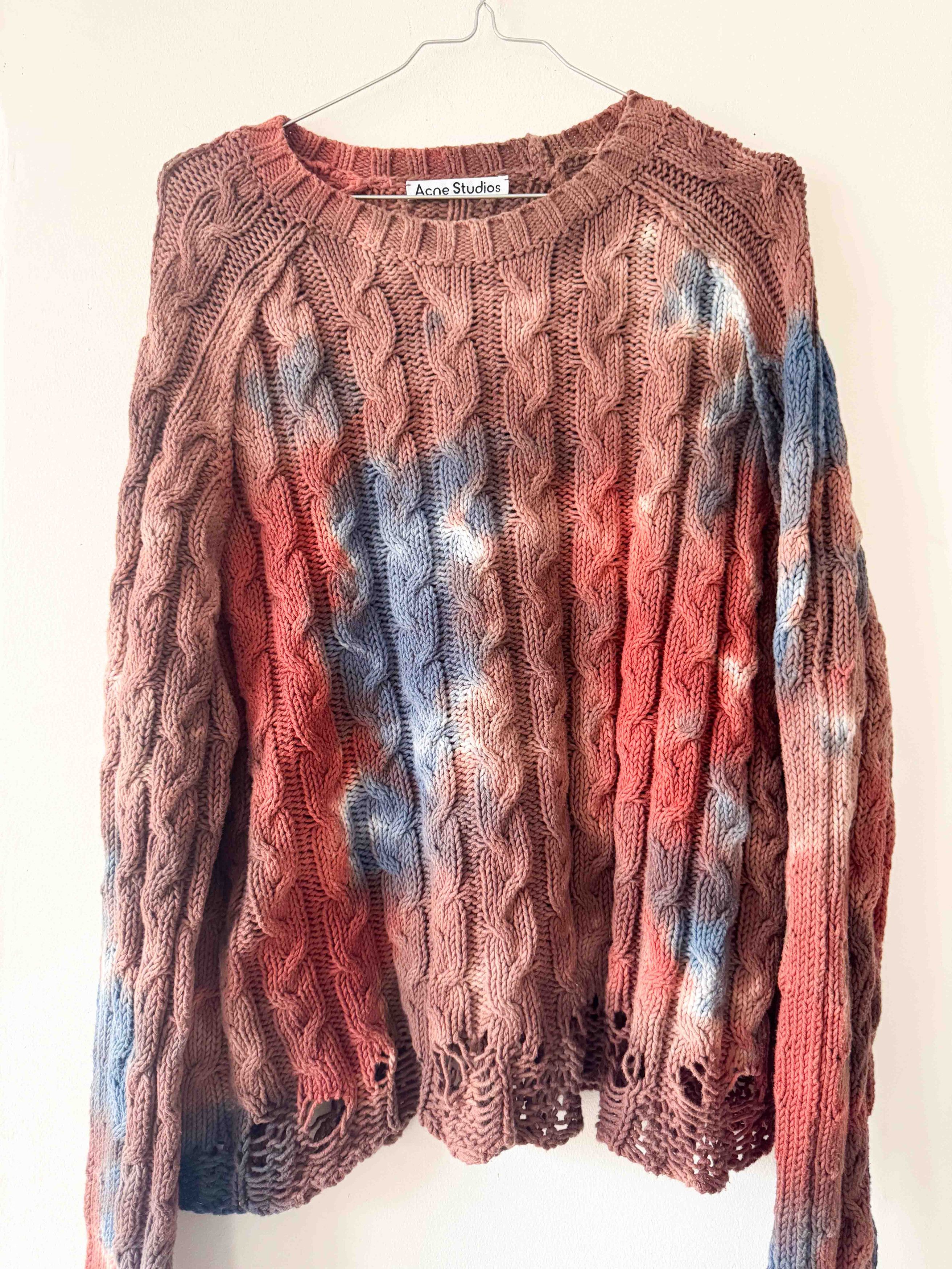 Acne Studios Acne Tie Dye Cable Knit Sweater Size US L / EU 52-54 / 3 - 5 Thumbnail
