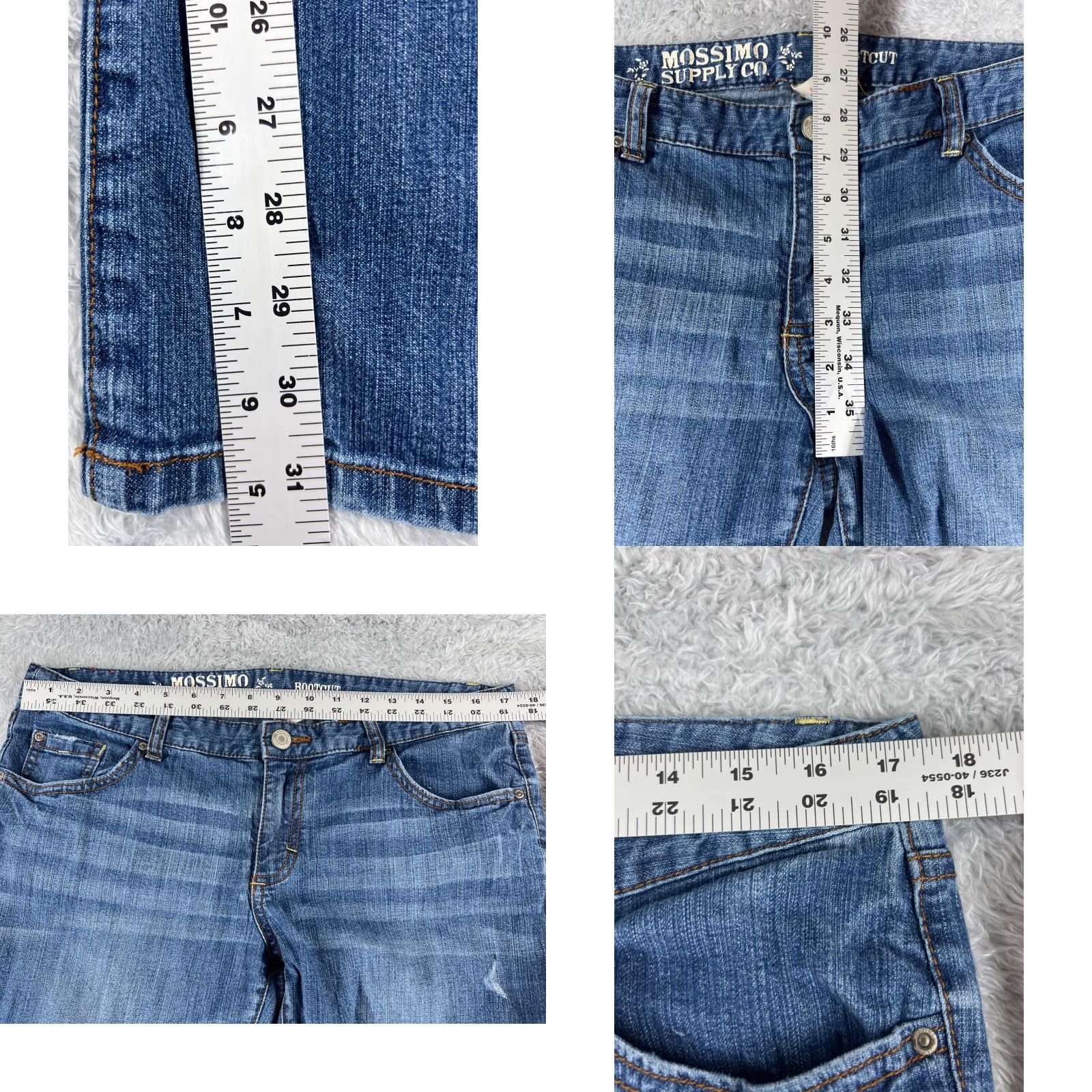 Mossimo Mossimo Women's Bootcut Jeans Size 15 Blue Denim Stretch 34x31 Low Rise Regular Fit Size 36" / US 14 / IT 50 - 8 Thumbnail