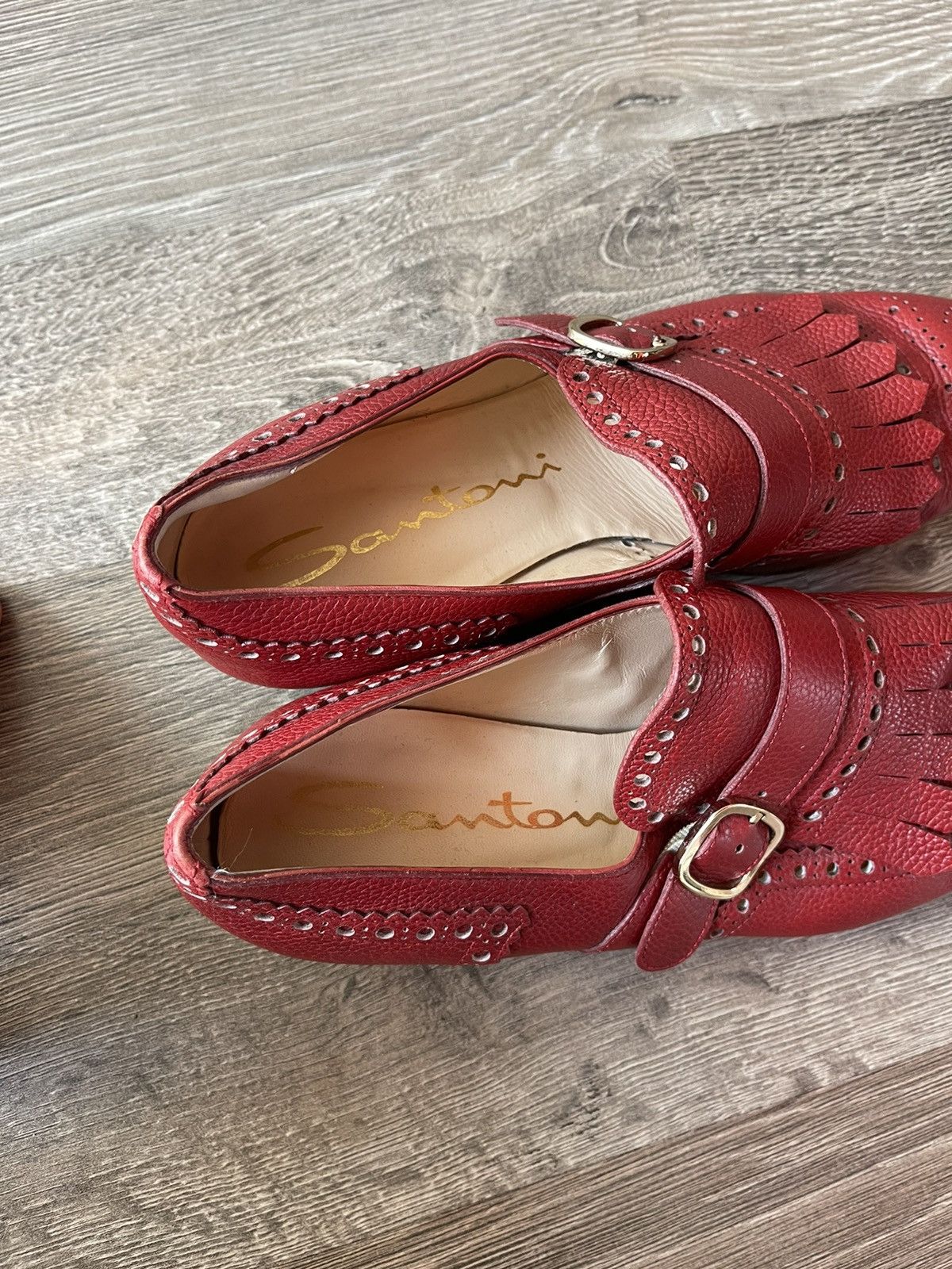 Leather × Santoni Santoni Reflection-Effect Leather Penny Loafers MadelnItaly Size US 8 / IT 38 - 4 Thumbnail