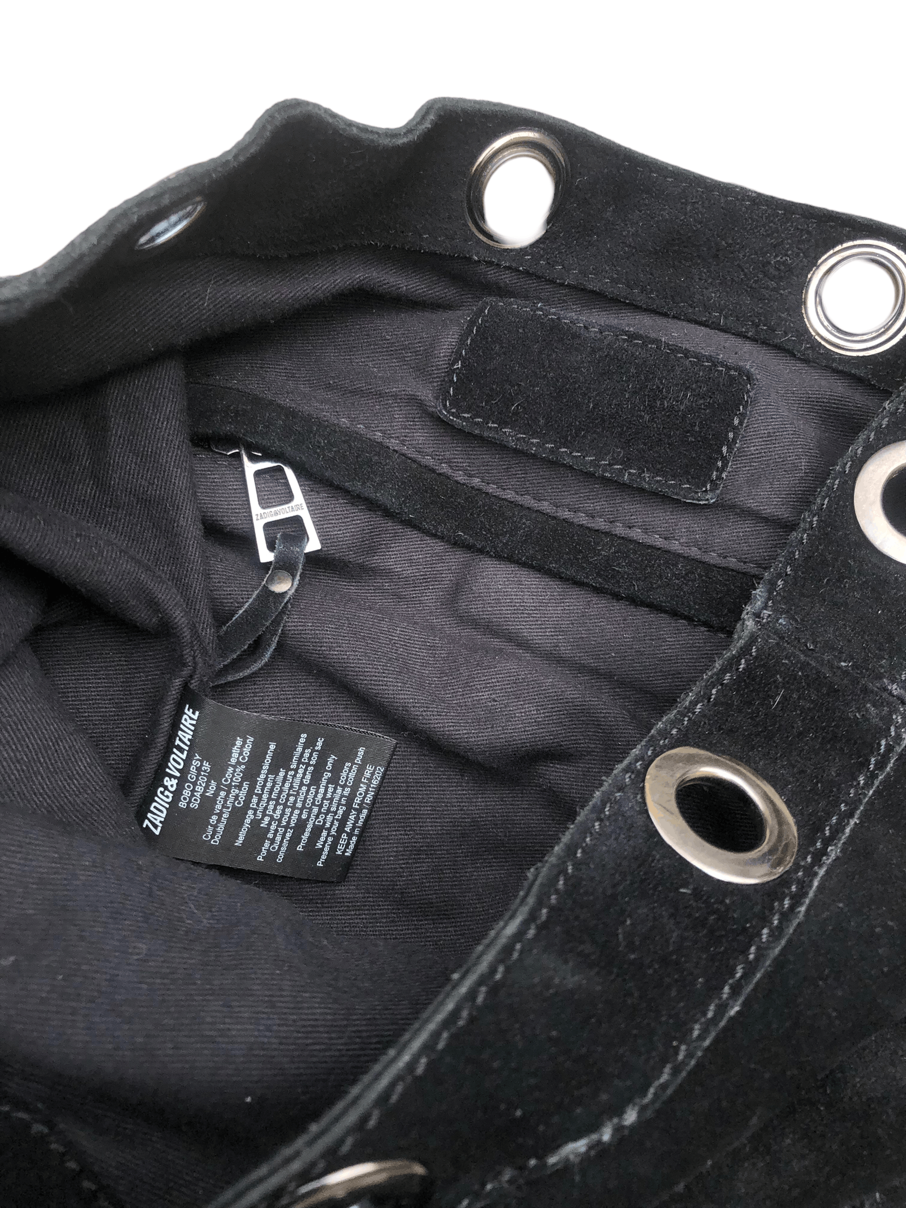 Zadig & Voltaire 🔥Y2K ZADIG & VOLTAIRE 'Bobo Gipsy' Black Suede Bucket Bag Size ONE SIZE - 10 Thumbnail