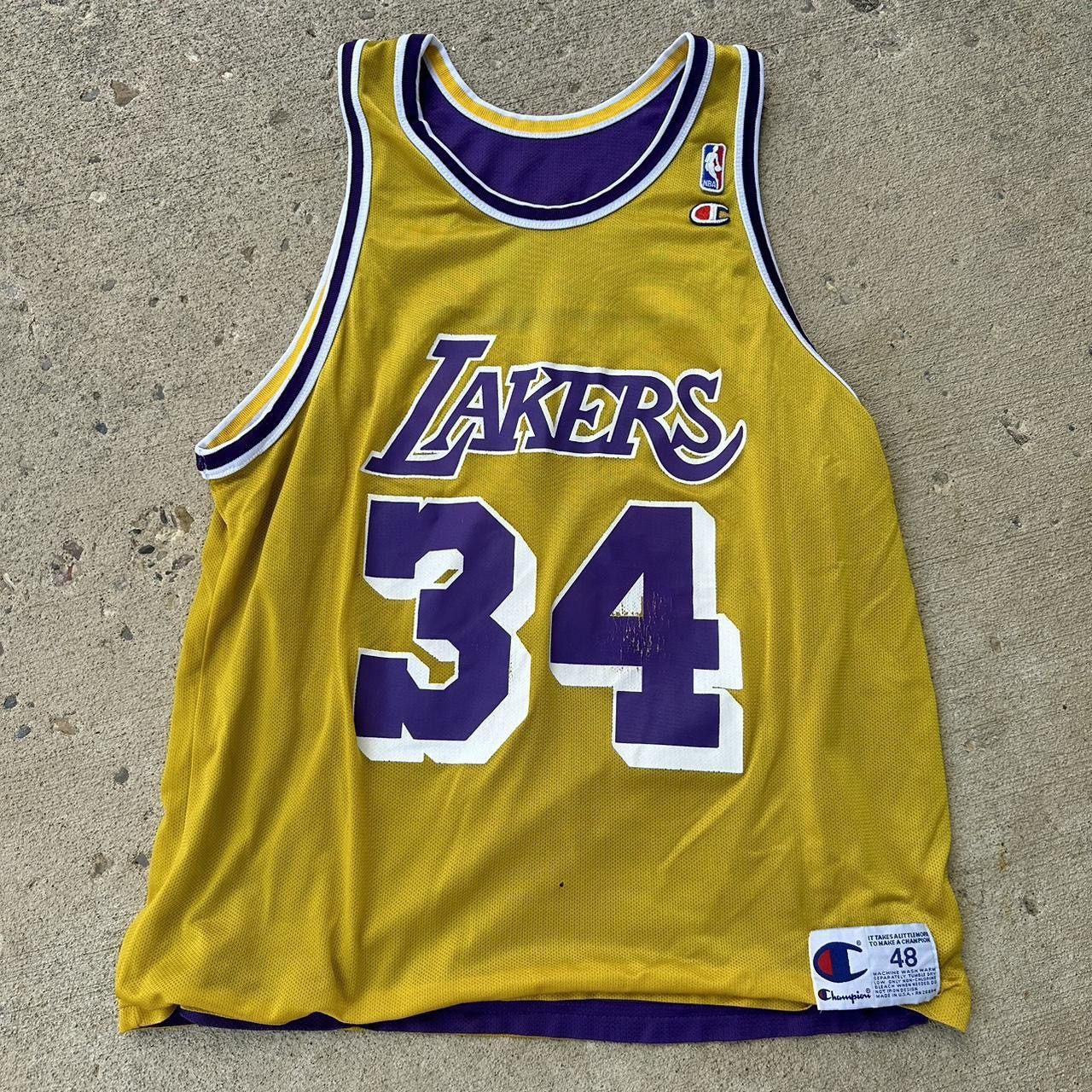NBA × Vintage Vintage Shaq Lakers Champion Reversible Jersey Size US L / EU 52-54 / 3 - 1 Thumbnail