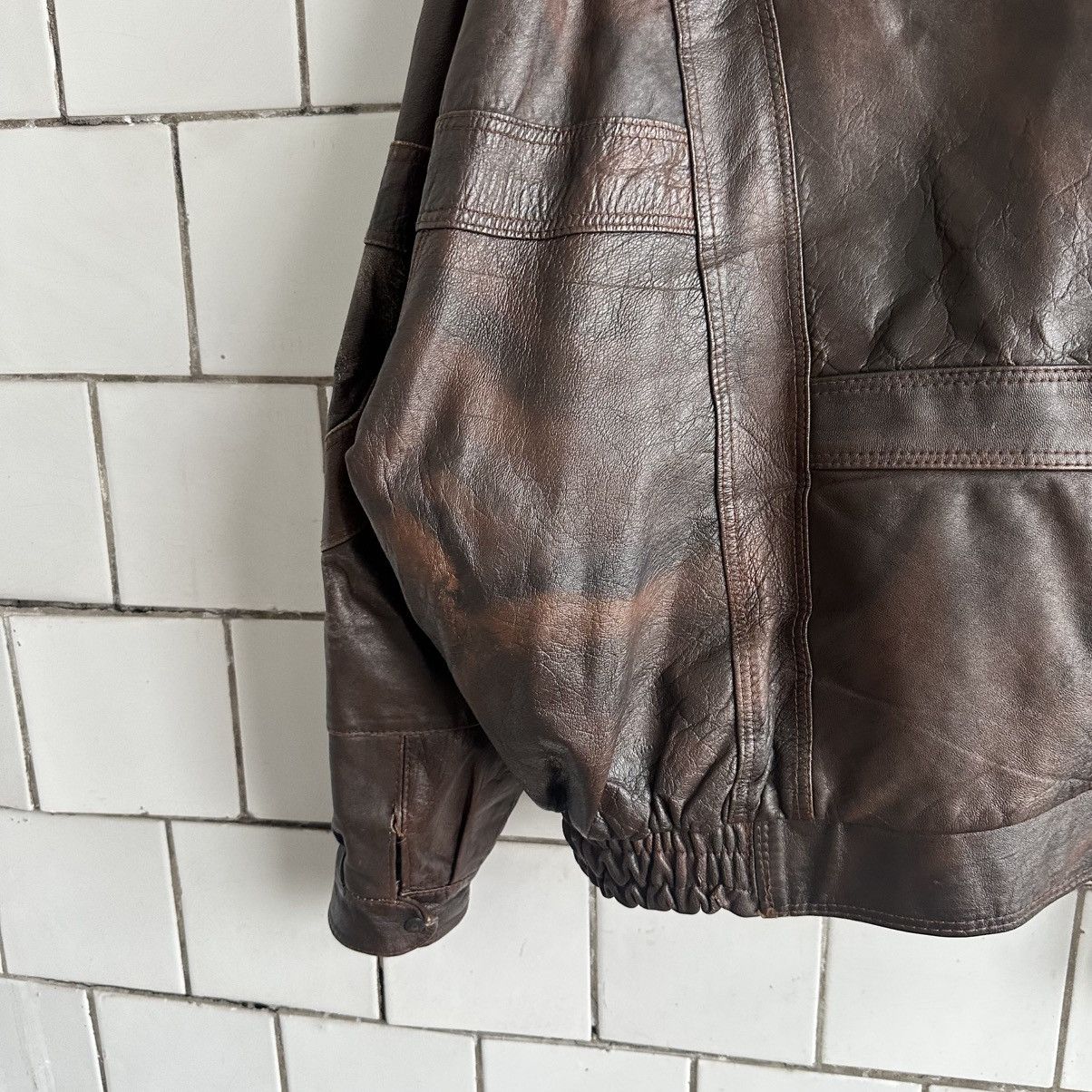 Japanese Brand × Leather Vintage Japanese Style Leather Jacket 90s Crazy Fit Y2K Size US M / EU 48-50 / 2 - 9 Thumbnail