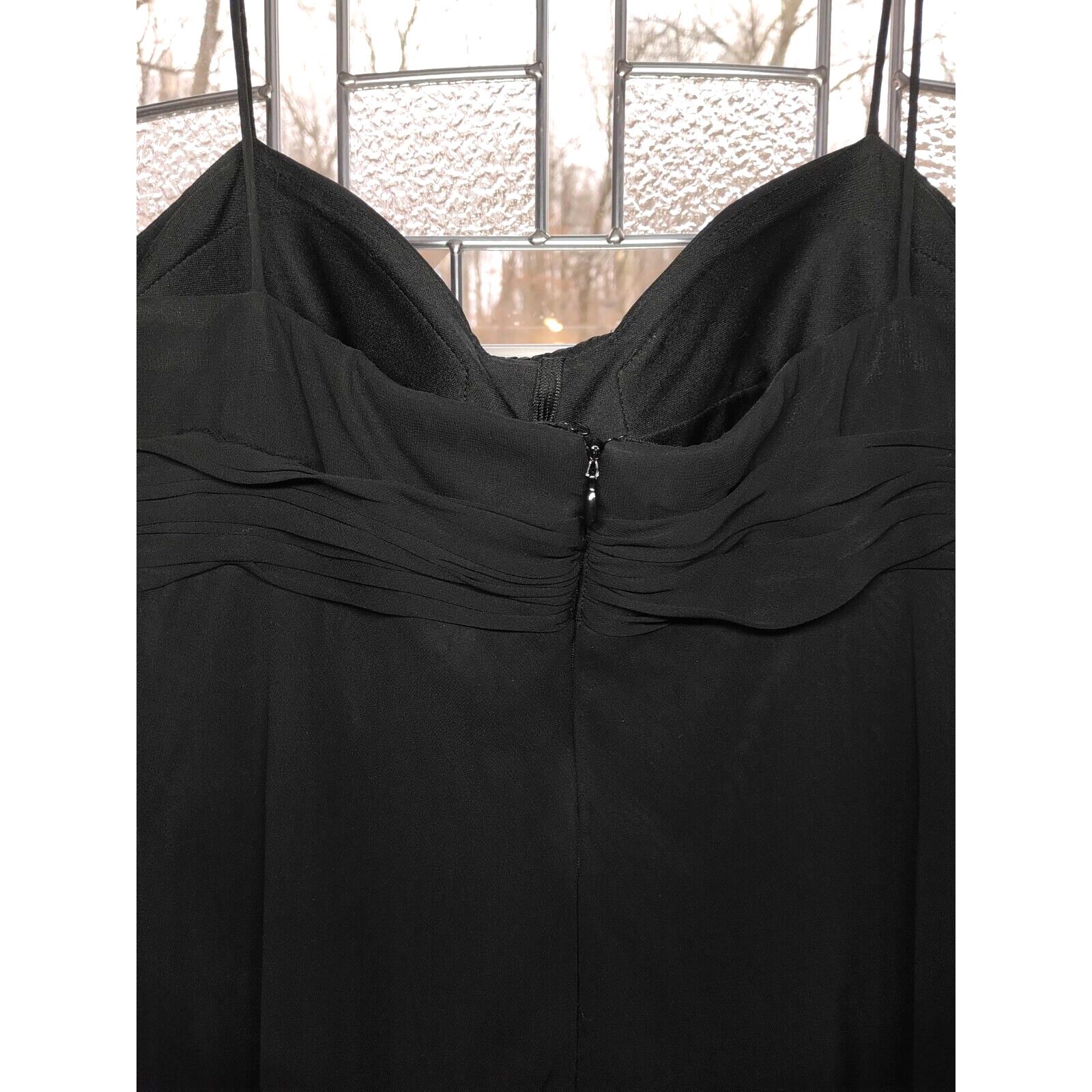 Other SL Fashions Blk Spaghetti Cocktail Dress 10 Rhinestone Sheer Size L / US 10 / IT 46 - 4 Thumbnail