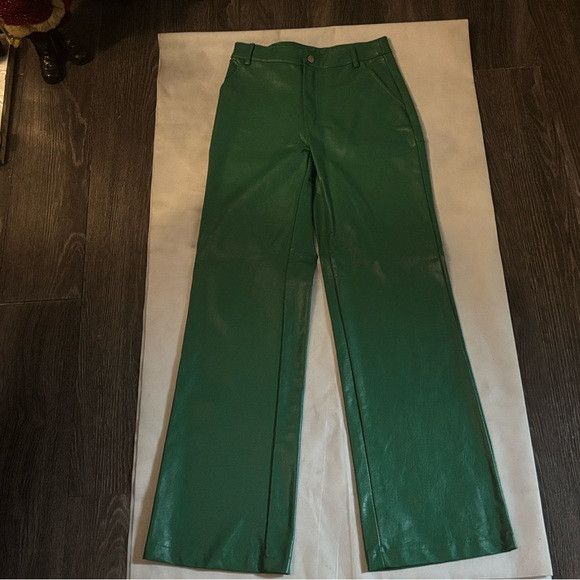 PRINCESS POLLY Princess Polly Ashlea Pu Faux Leather Wide Leg Pants 2 Size 26" / US 2 / IT 38 - 1 Thumbnail