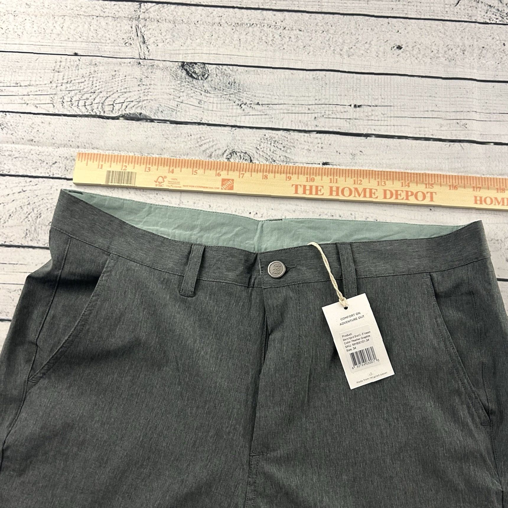 Vintage Free Fly Hybrid Short II 9" Inseam Men's 34 Heather Graphite Gray Chino Size US 34 / EU 50 - 3 Thumbnail
