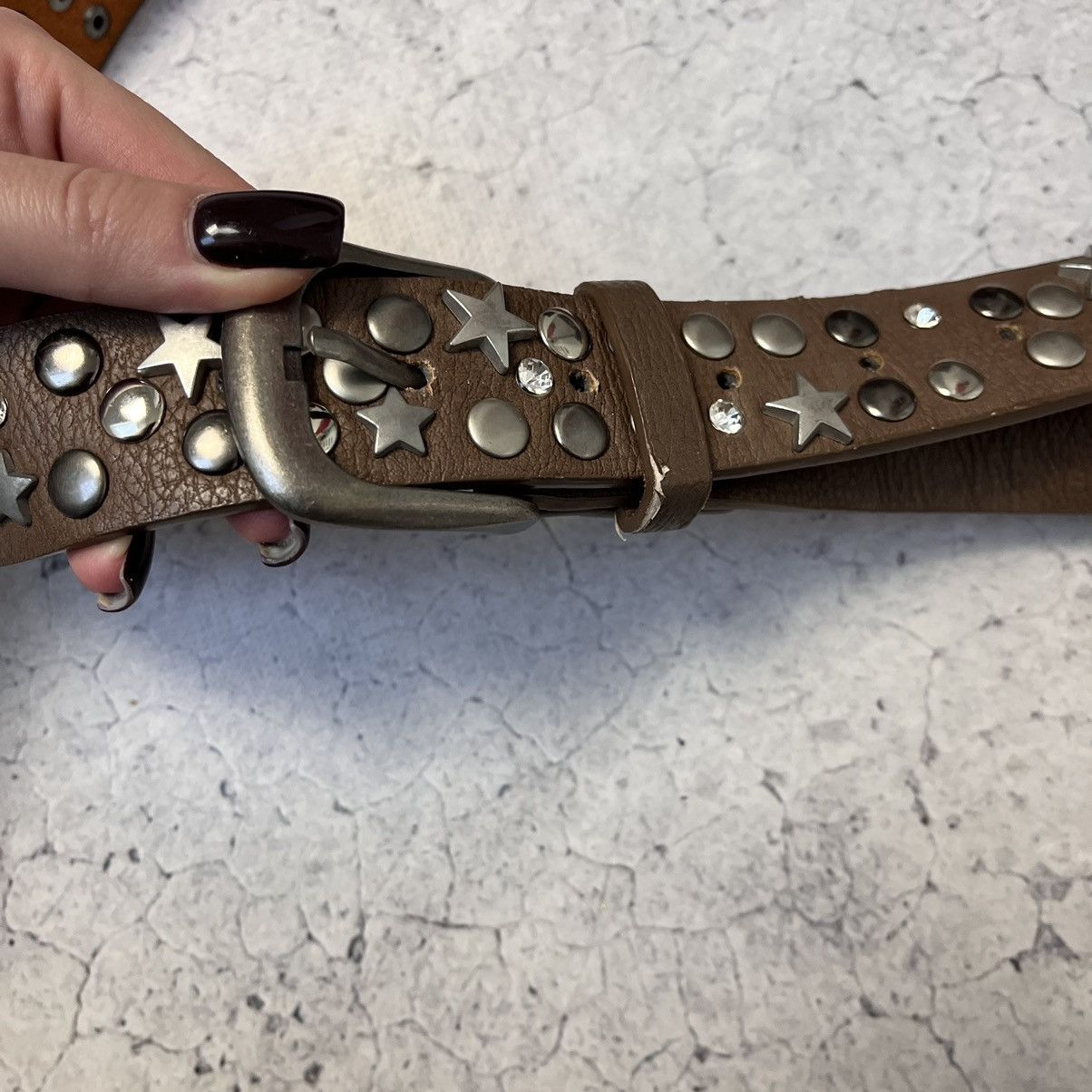 Vintage Vintage Belt Leather Metallic Stars B.B Simon Style Size ONE SIZE - 8 Thumbnail
