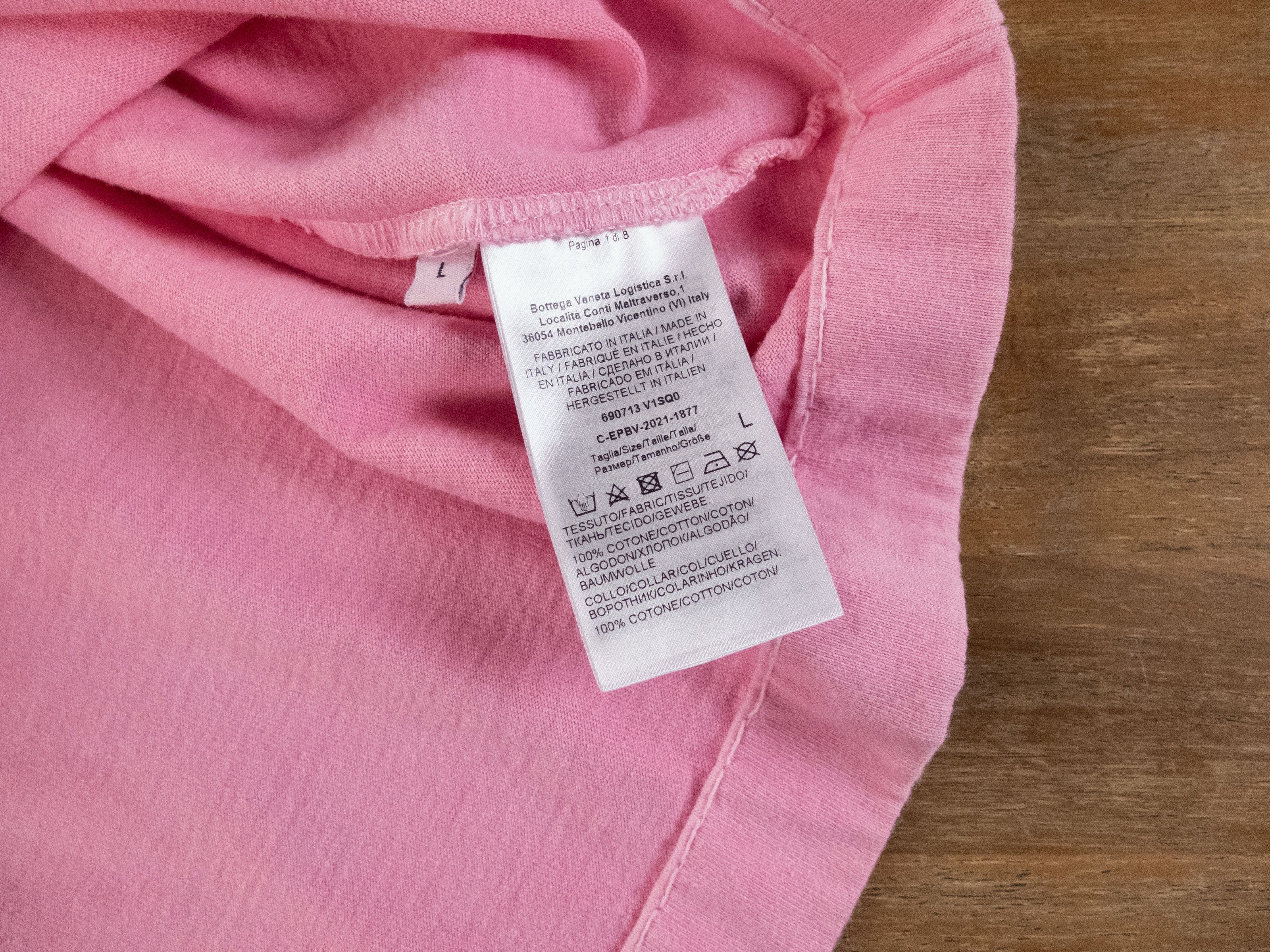 Bottega Veneta BOTTEGA VENETA Overlock light pink cotton t-shirt Large q Size L / US 10 / IT 46 - 8 Thumbnail