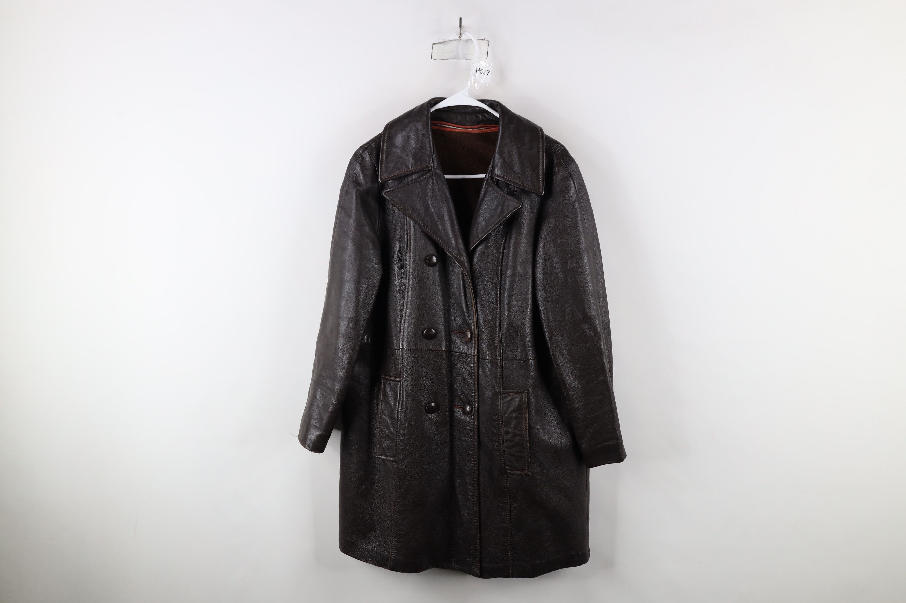 Vintage Vintage 60s 70s Streetwear Leather Double Breasted Jacket Size US L / EU 52-54 / 3 - 1 Thumbnail