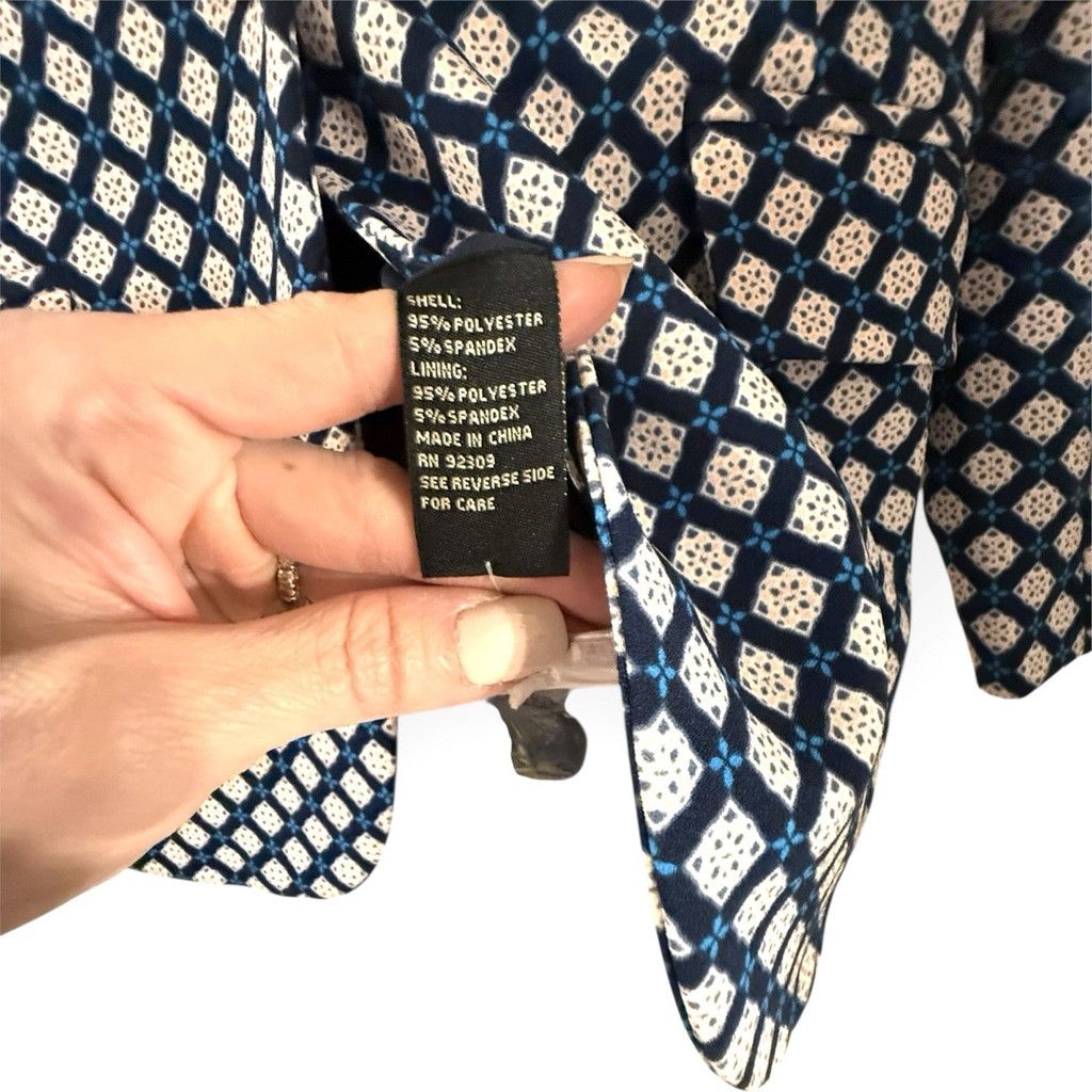 Oscar De La Renta Oscar de la Renta D² Blue/Black Geometric Jacket Size Xs | D Size XS / US 0-2 / IT 36-38 - 3 Thumbnail