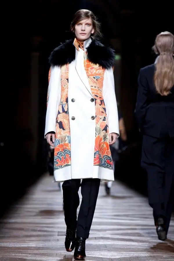 Dries Van Noten DRIES VAN NOTEN Women FW12 Japanese Print Overcoat Size S / US 4 / IT 40 - 3 Thumbnail