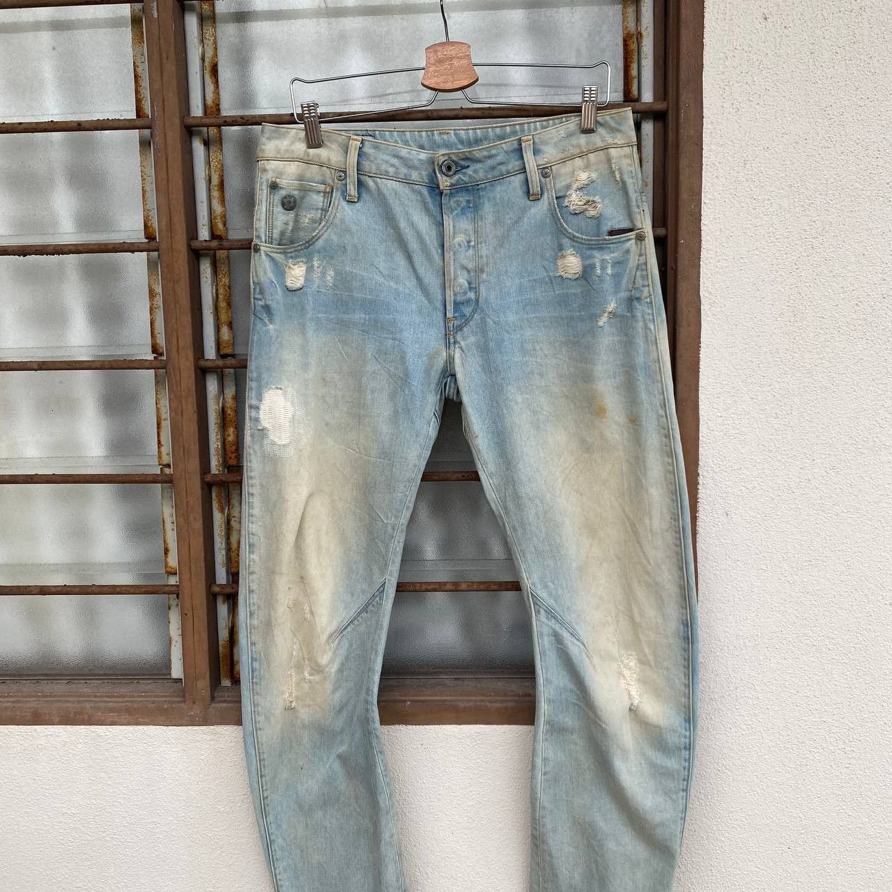 G-Star VTGE GSTAR DISTRESSED JEAN RUSTY WASH ASSYMETRIC LEG SLIMFIT Size US 30 / EU 46 - 10 Thumbnail