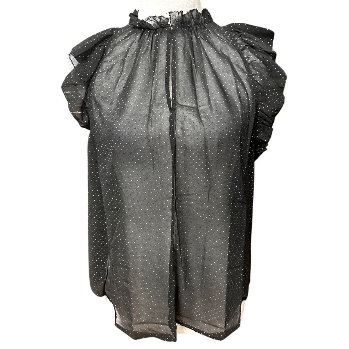 Michael Kors Michael Kors The Dewdrop Chiffon Sleeveless Top BlackGold PL Size L / US 10 / IT 46 - 2 Thumbnail
