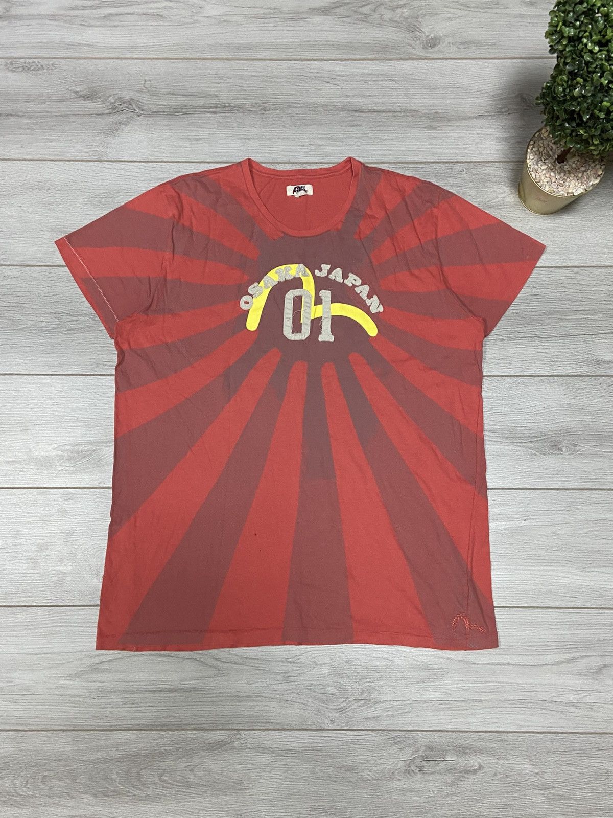 Evisu vintage ☀️ Japanese over print sun big seagull t-shirt