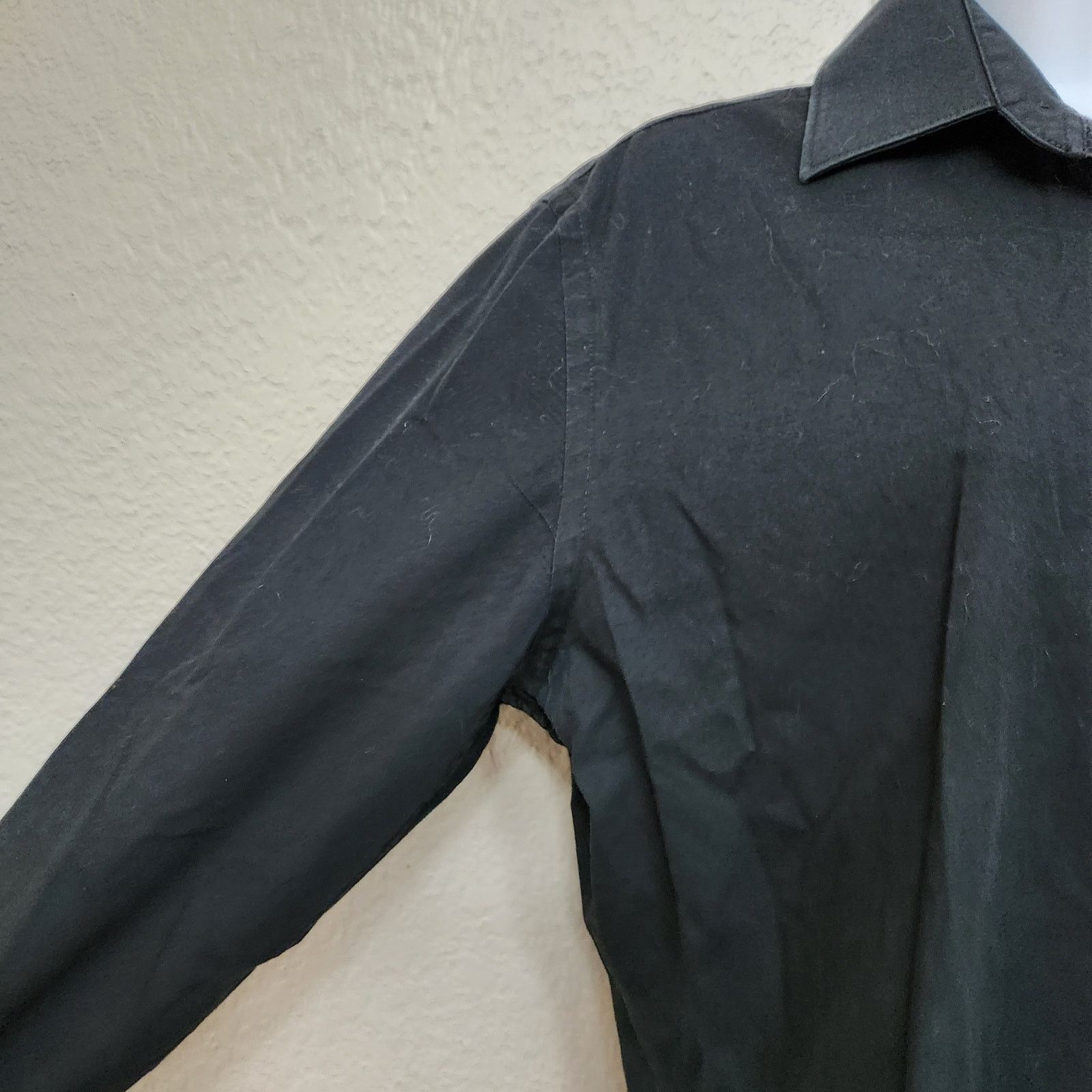 Apt. 9 Apt 9 Black Button Up Pointed Collar Long Sleeve Shirt M Size US M / EU 48-50 / 2 - 2 Thumbnail