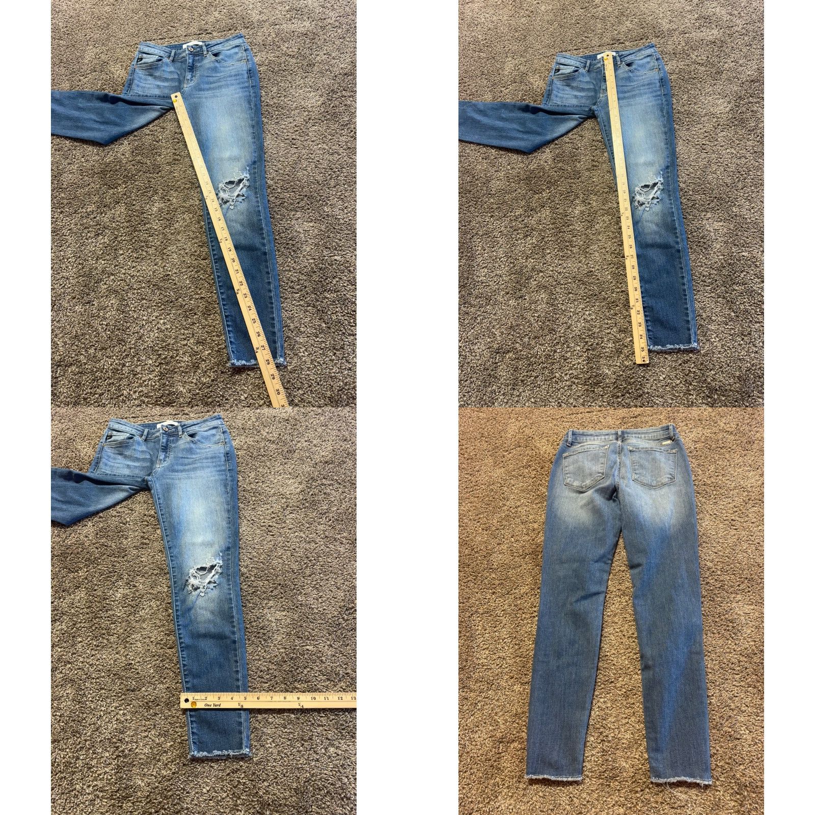 Vintage KanCan Jeans Women Size 5 Blue Denim Ankle Skinny Distressed Flex Stretch Cotton Casual Size 27" / US 4 / IT 40 - 8 Thumbnail