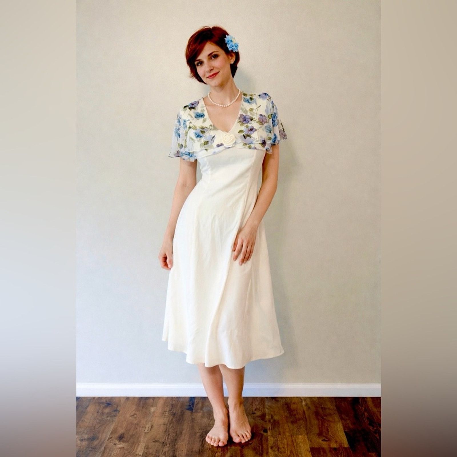 Other Vintage wedding midi dress blue ruffle Size S / US 4 / IT 40 - 1 Thumbnail