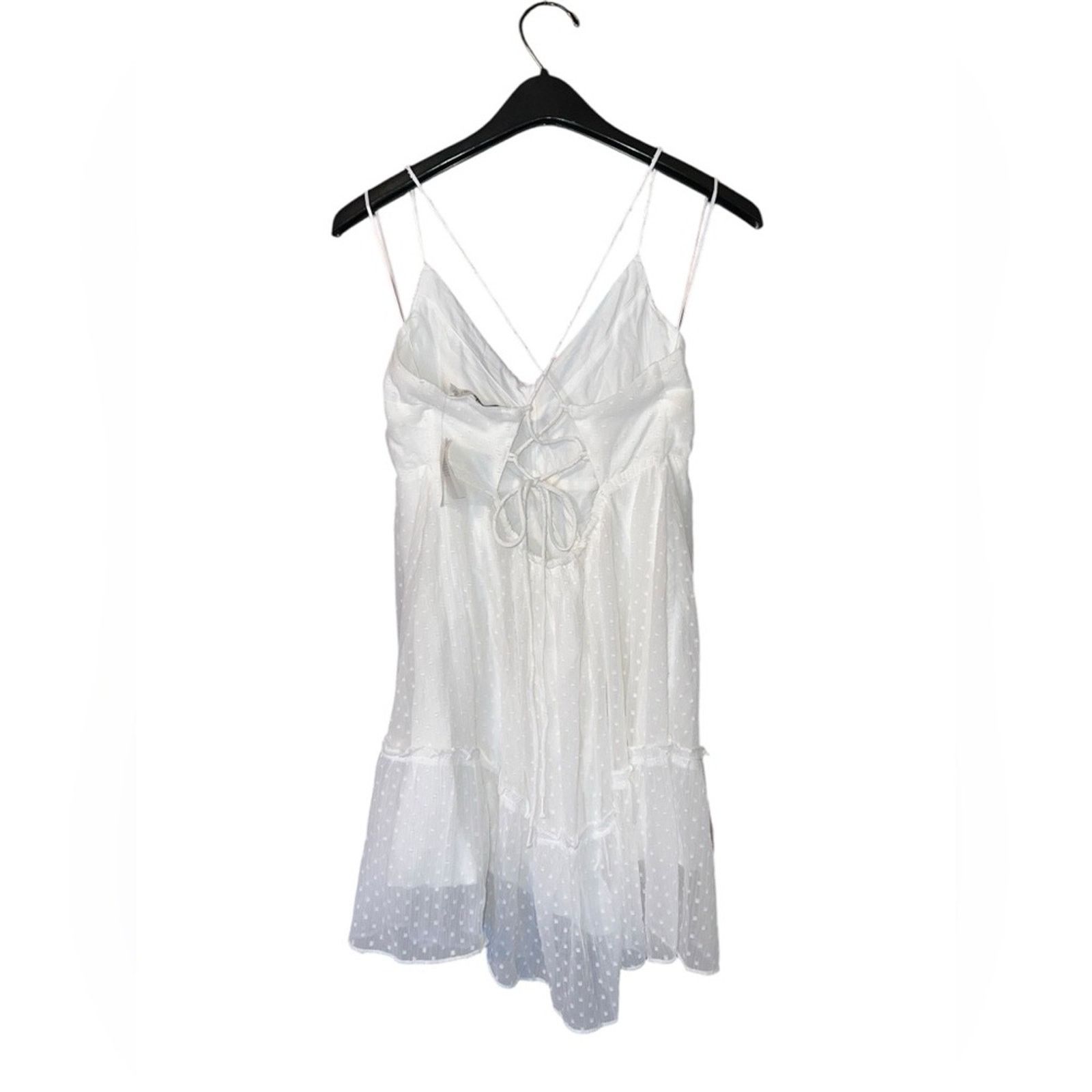 Abercrombie & Fitch Abercrombie & Fitch White Lace Up Mini Dress Size M / US 6-8 / IT 42-44 - 2 Thumbnail