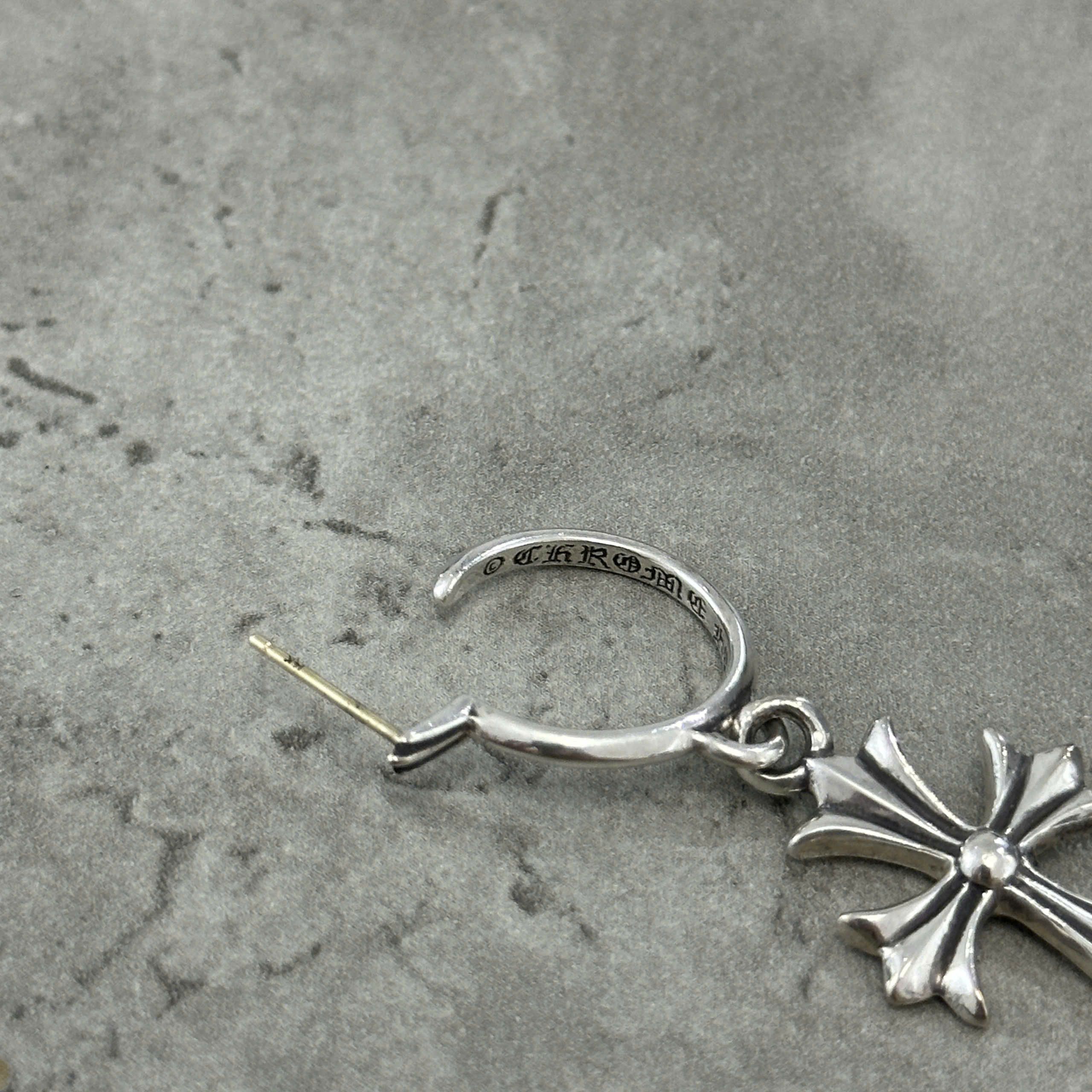 Chrome Hearts Chrome Hearts Cross Hoop Earring silver Size ONE SIZE - 5 Thumbnail