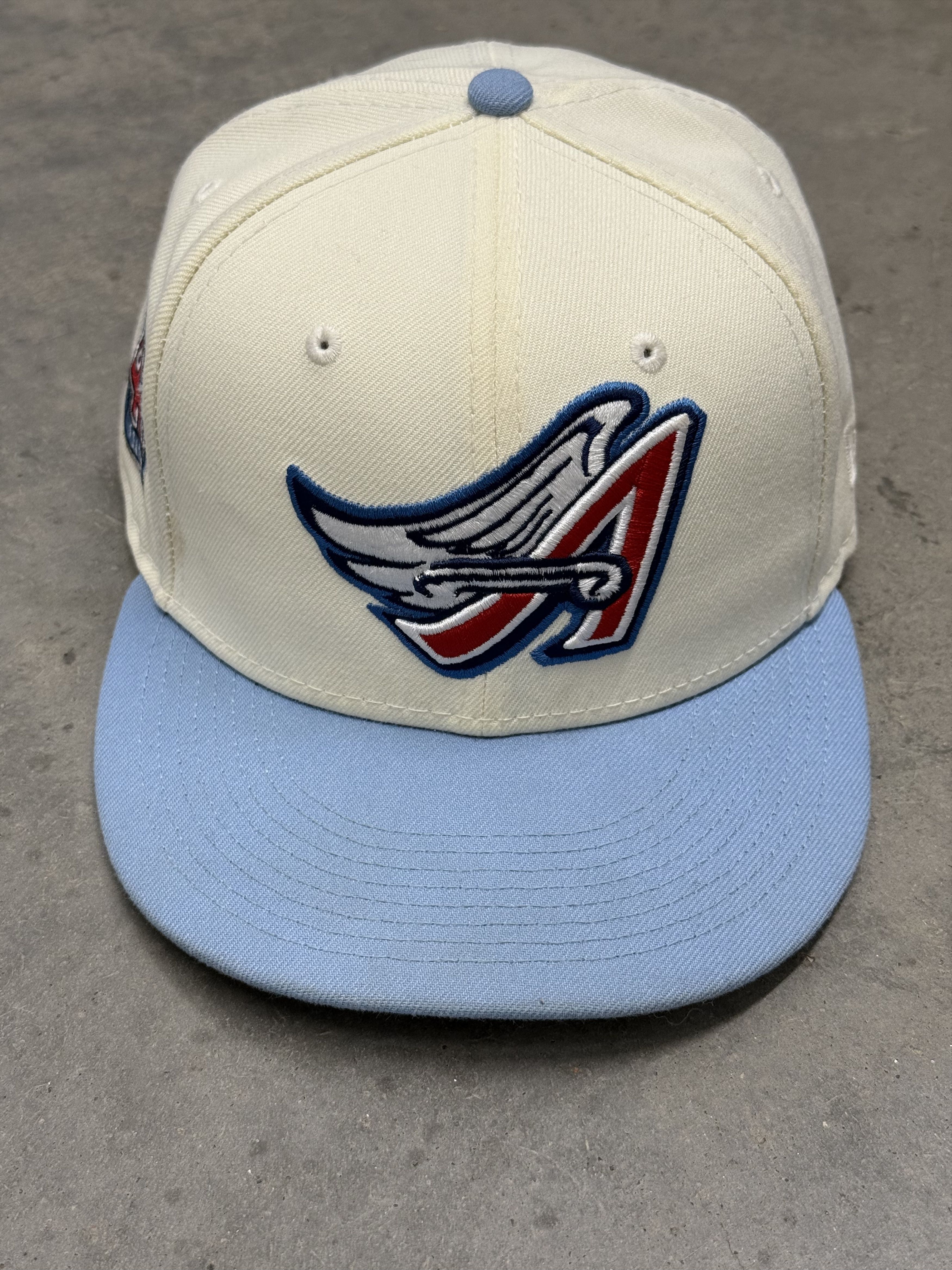 Hat Club 7 3/8 Anaheim Angels Cream Fitted Hat Club 40th Season Patch Size ONE SIZE - 2 Thumbnail