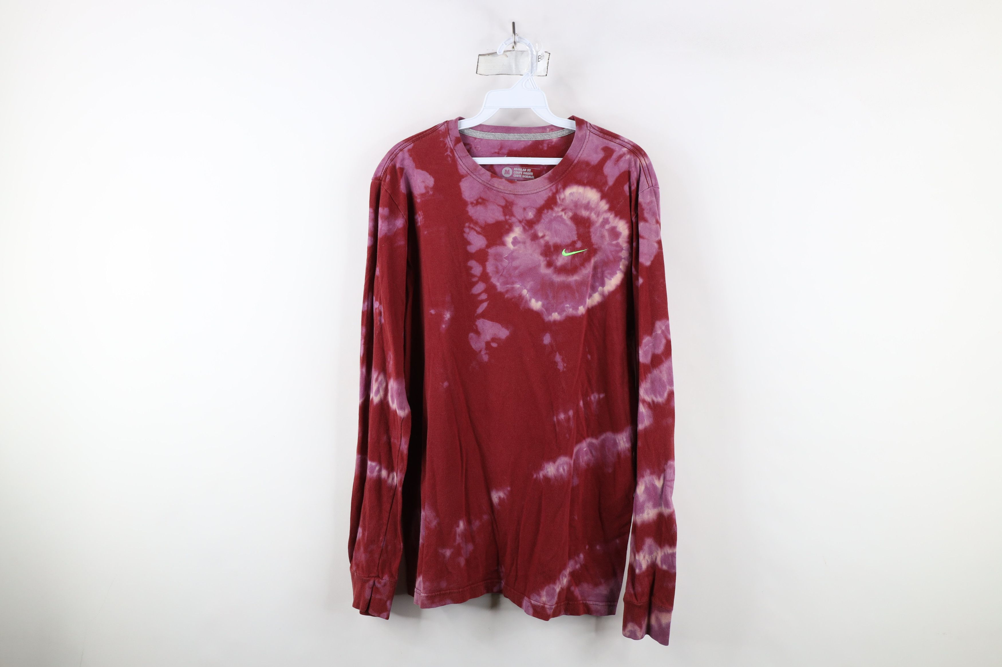 Nike × Vintage Vintage Y2K Nike Mini Swoosh Acid Wash Long Sleeve T-Shirt Size US M / EU 48-50 / 2 - 1 Thumbnail