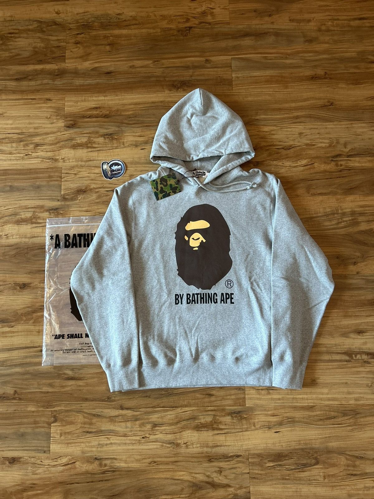 Bape NEW Bape Gray By Bathing Ape Face Pullover Hoodie Size US XL / EU 56 / 4 - 1 Thumbnail