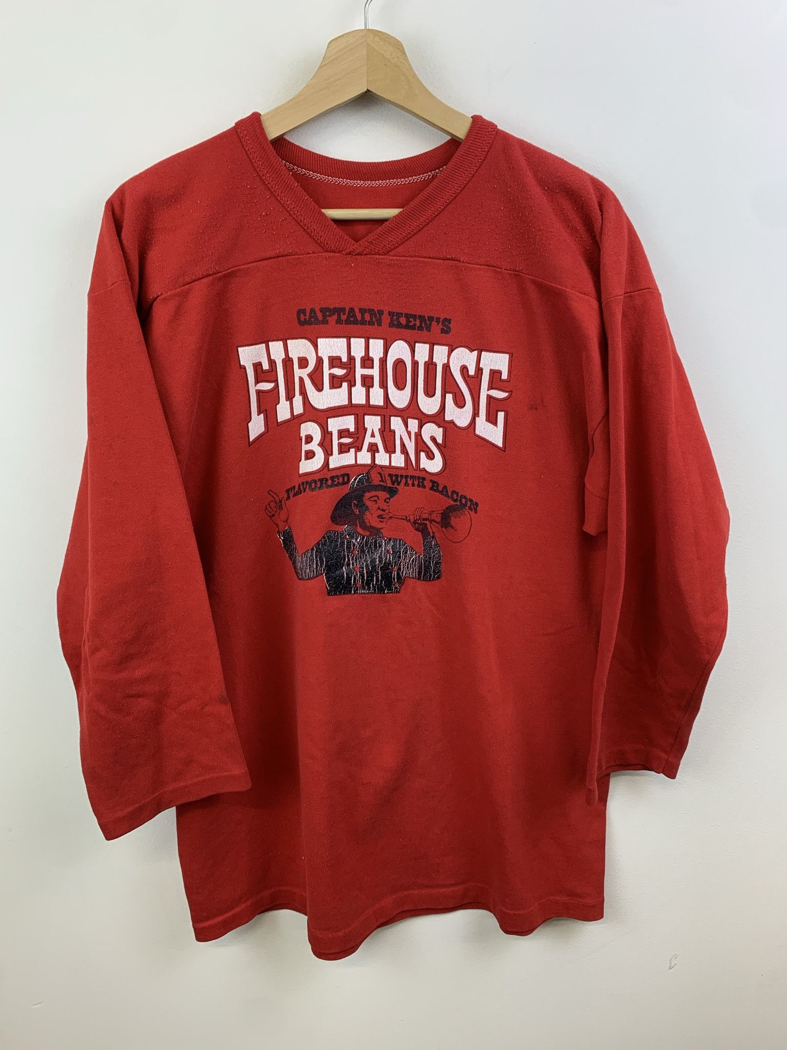 Other Vintage 1980s Captain Ken's Firehouse Beans Single Stitch Longsleeve Shirt Size L Size US L / EU 52-54 / 3 - 1 Thumbnail