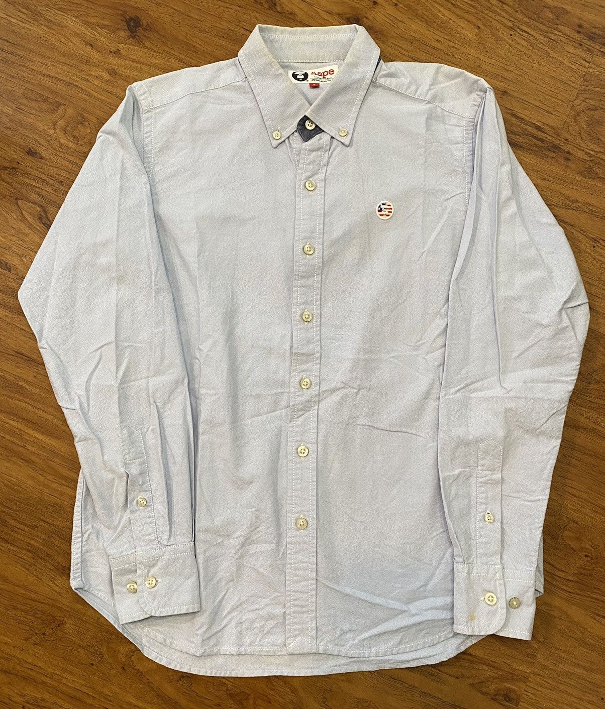 Aape × Bape A Bathing Ape Denim Shirt Button Aape S American Flag Size US S / EU 44-46 / 1 - 2 Thumbnail