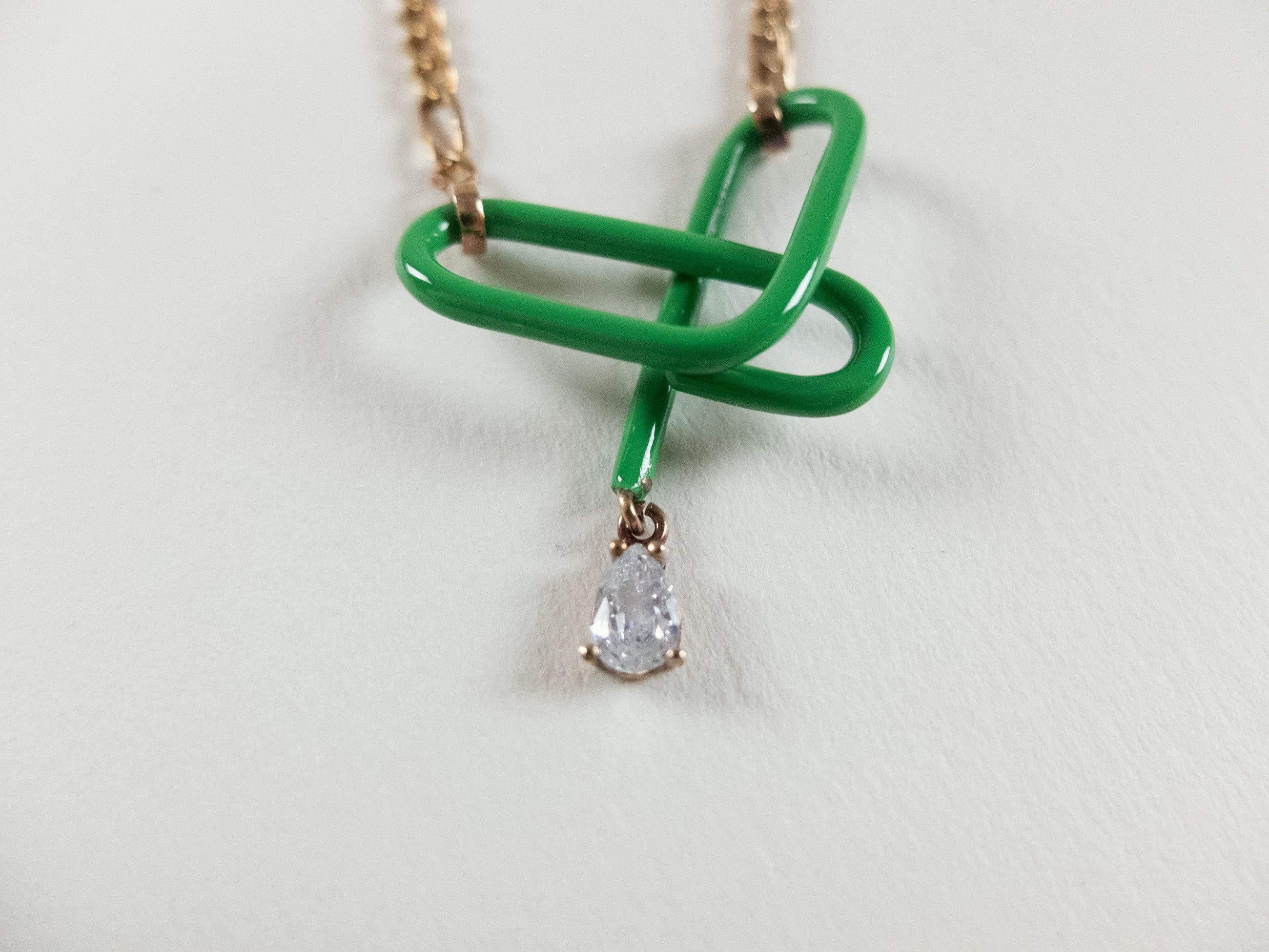 Bottega Veneta BOTTEGA VENETA Intertwined pendant ceramic silver necklace q Size ONE SIZE - 7 Thumbnail