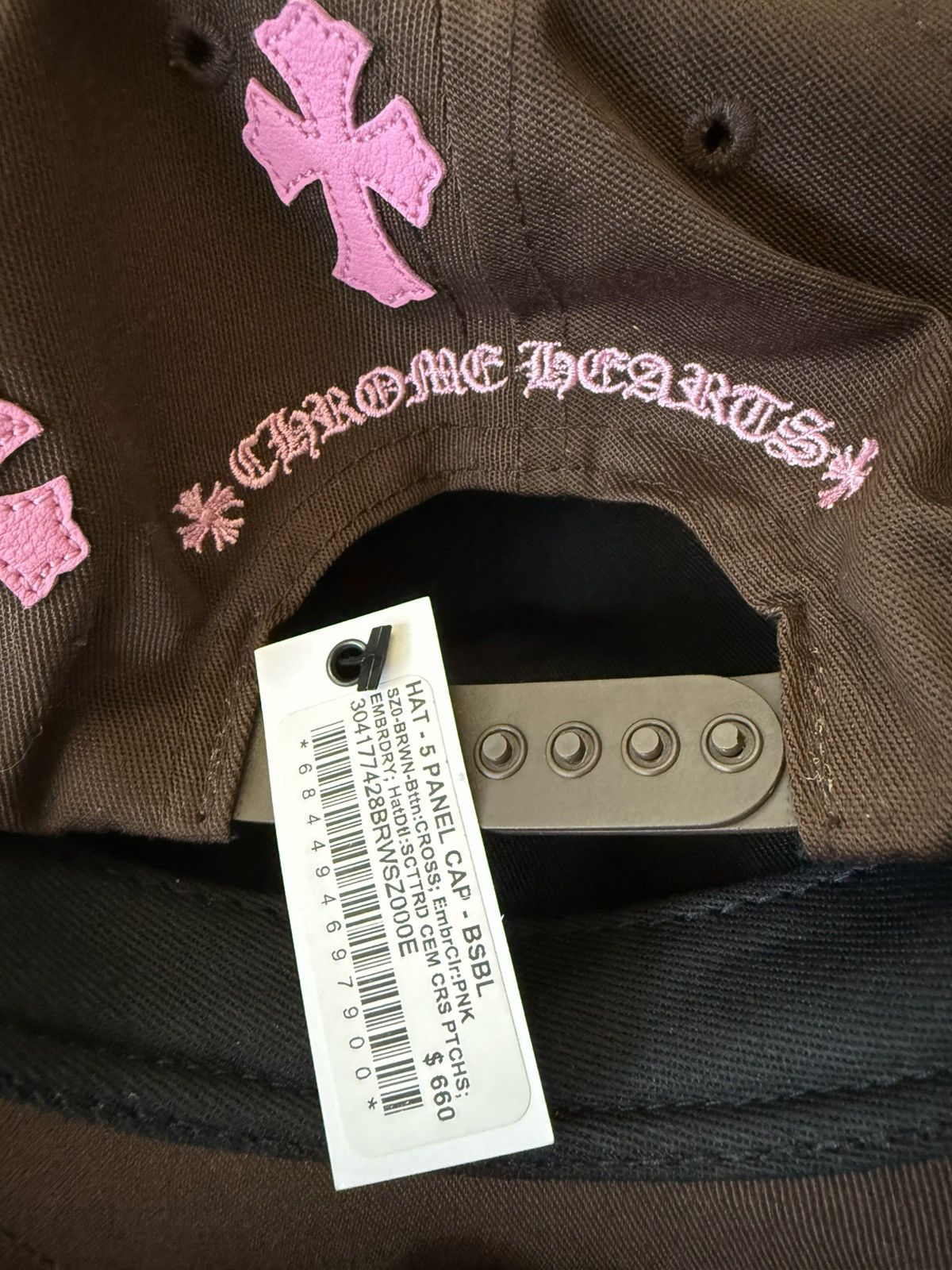 Chrome Hearts BRAND NEW CHROME HEARTS PINK LEATHER CROSS PATCH TRUCKER HAT Size ONE SIZE - 4 Thumbnail