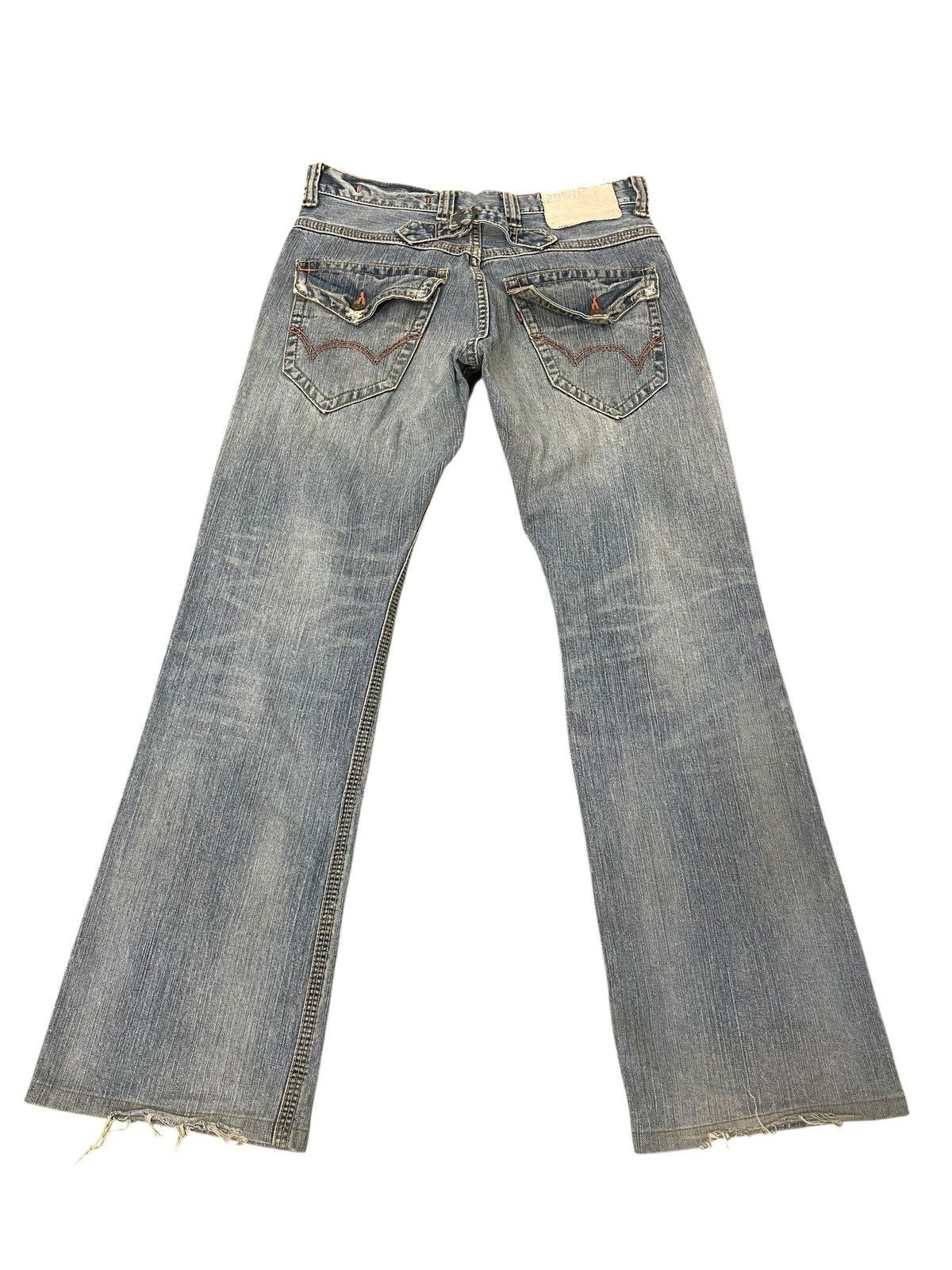 Le Grande Bleu (L.G.B.) Flare Jeans Edwin Japan Faded Distress Boot Cut 2🟦5 Size US 32 / EU 48 - 10 Thumbnail
