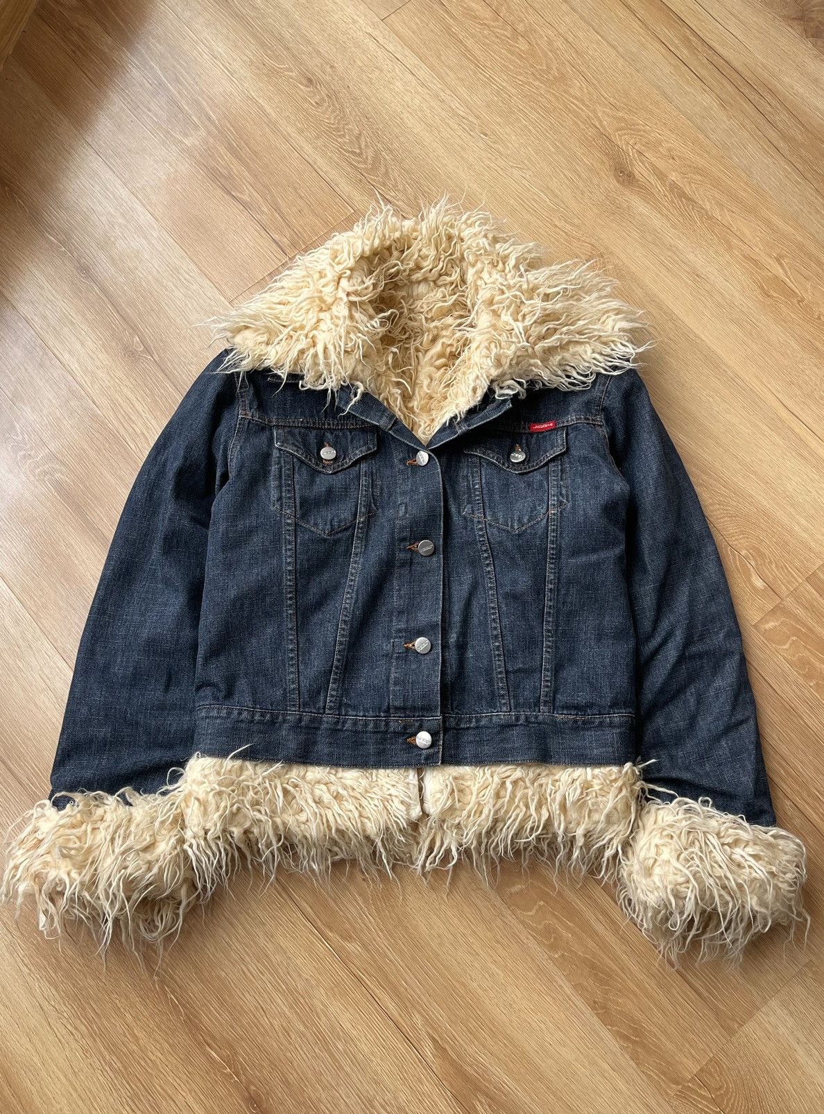 If Six Was Nine Vintage Japanese Faux Fur Denim Jacket LGB Style Size US M / EU 48-50 / 2 - 1 Thumbnail