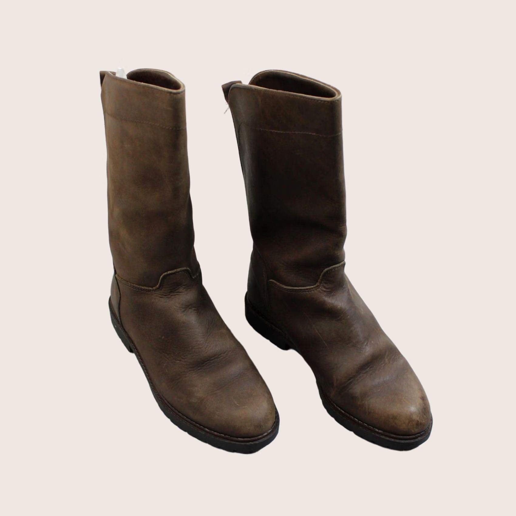 Vintage Santana Boots Women Size 10 Brown Leather Mid Calf Pull On Lined Heritage Canada Size US 10 / IT 40 - 1 Thumbnail