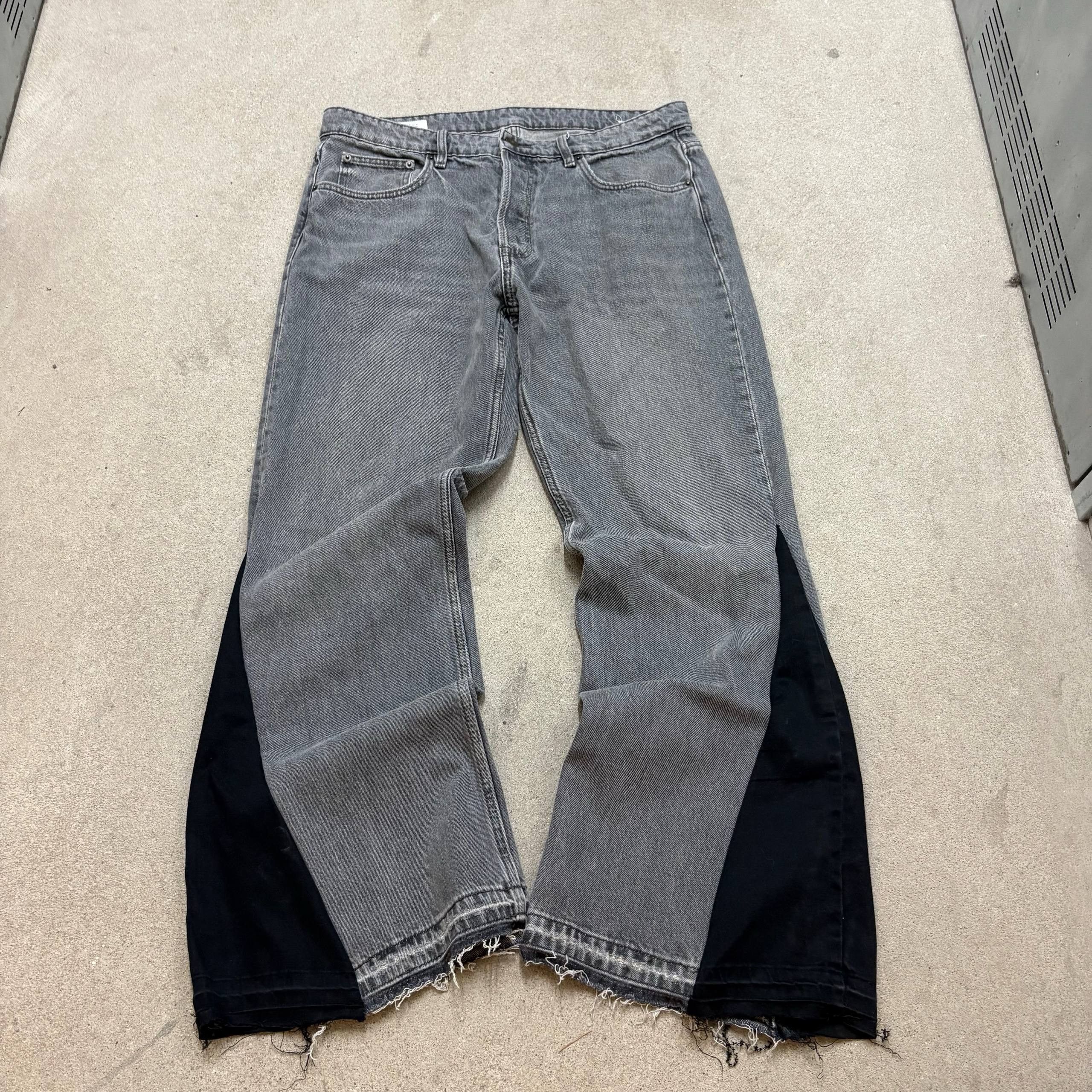 Japanese Brand Custom gray Baggy Distressed Jeans Painted Wide Leg Size US 32 / EU 48 - 8 Thumbnail