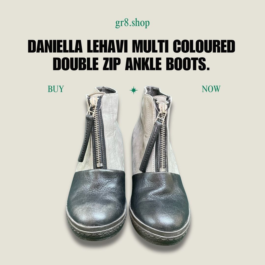 Other Daniella Lehavi Multi-Colored Leather Double-Zip Ankle Boots Size US 6.5 / IT 36.5 - 1 Thumbnail