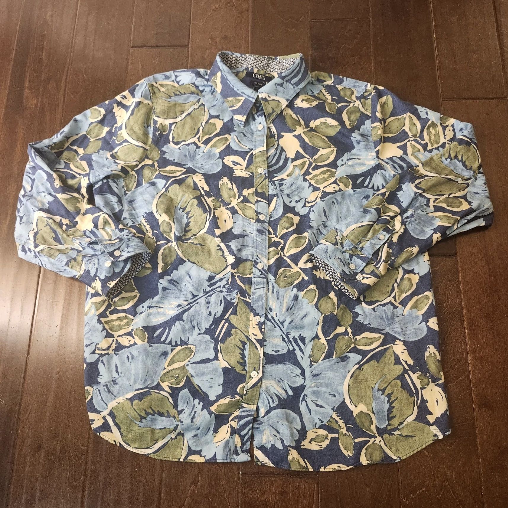 Chaps Chaps Button-Up Shirt Mens 2X Floral Hawaiian Blue Multicolor Casual Shirt 3/4 Sleeve Size US XXL / EU 58 / 5 - 2 Thumbnail
