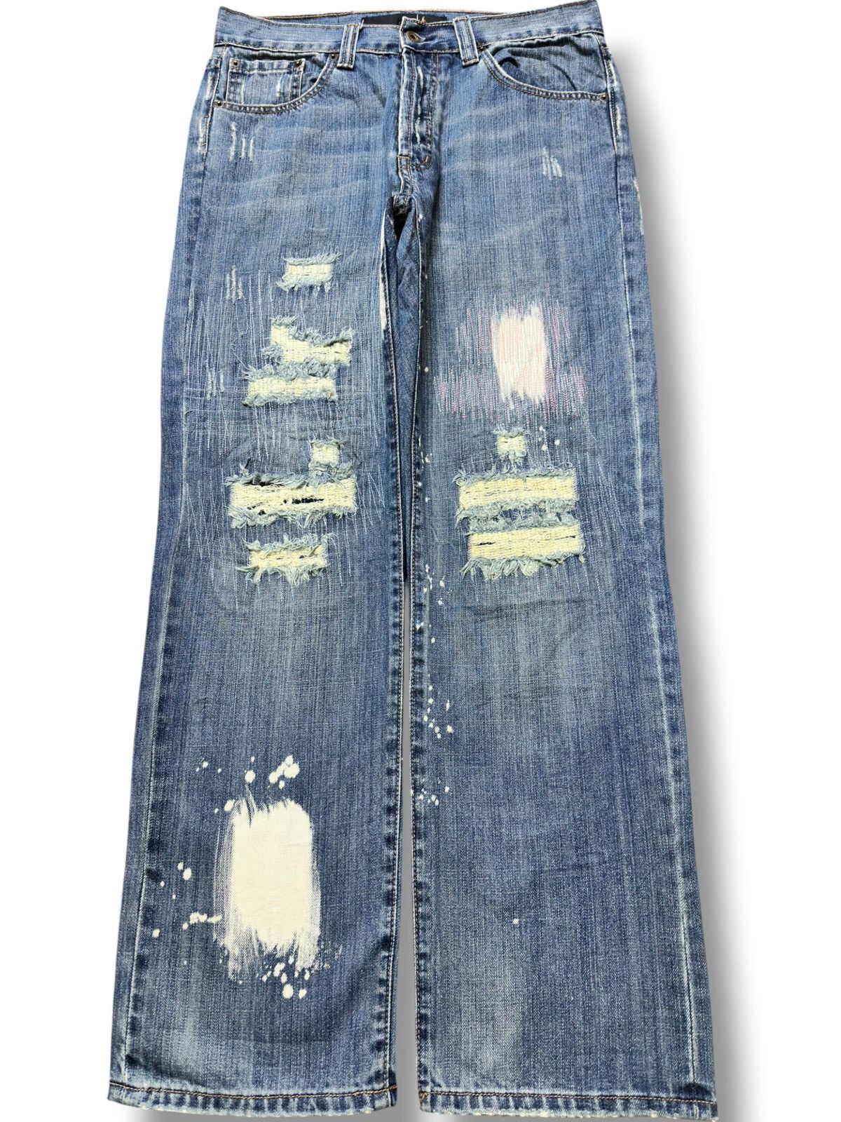 Untitled Artworks Vintage Art Works Sashiko Style Distressed Denim Size US 32 / EU 48 - 1 Thumbnail