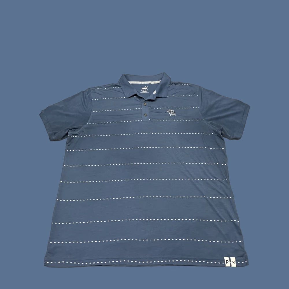 Puma Puma Mens 2XL Polo Shirt Short Sleeve Golf Blue White Torrey Pines Size US XXL / EU 58 / 5 - 1 Thumbnail